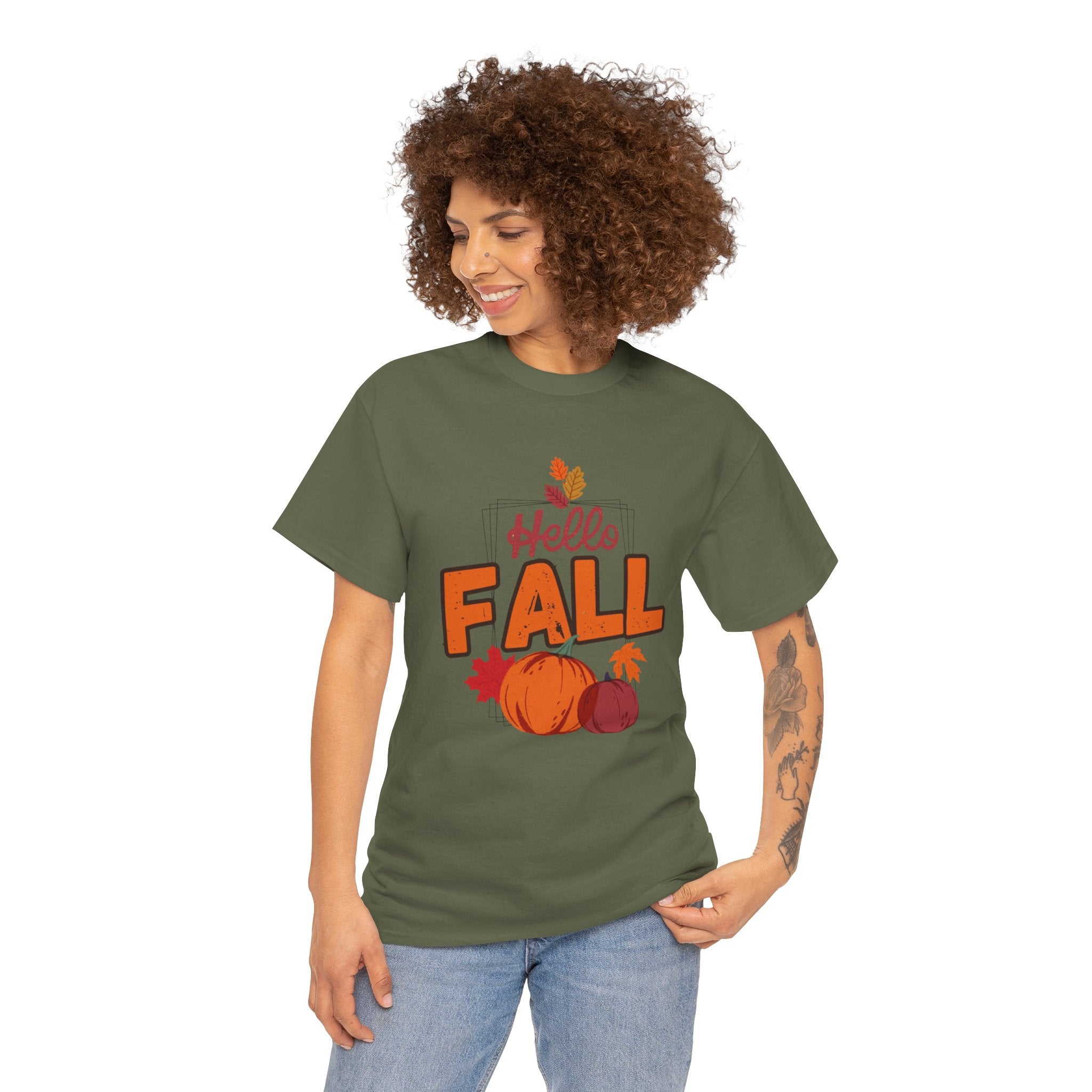 Hello Fall Pumpkin T-Shirt Unisex