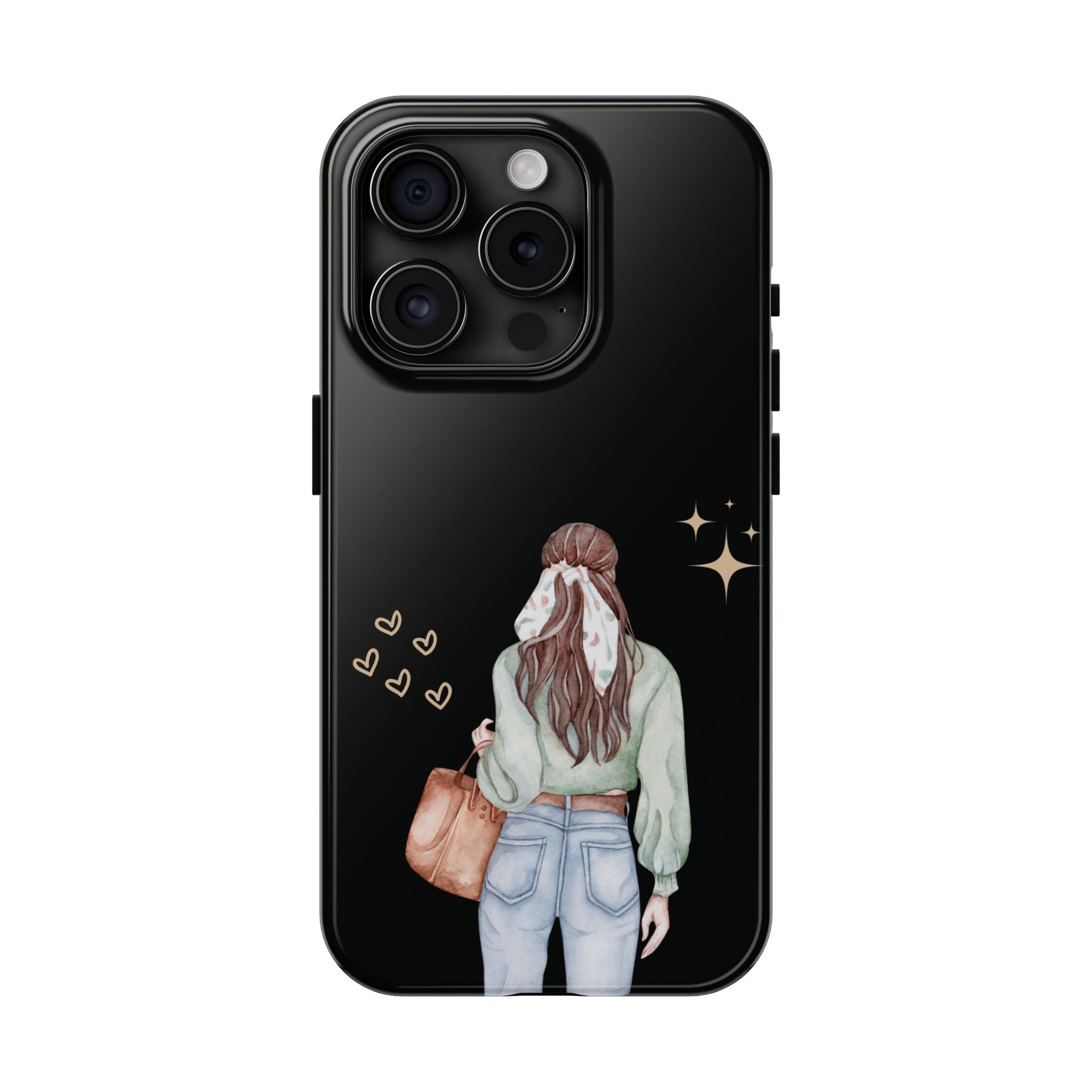 Trendy Girl iPhone Case – Fashion Illustration Tough Phone Cover
