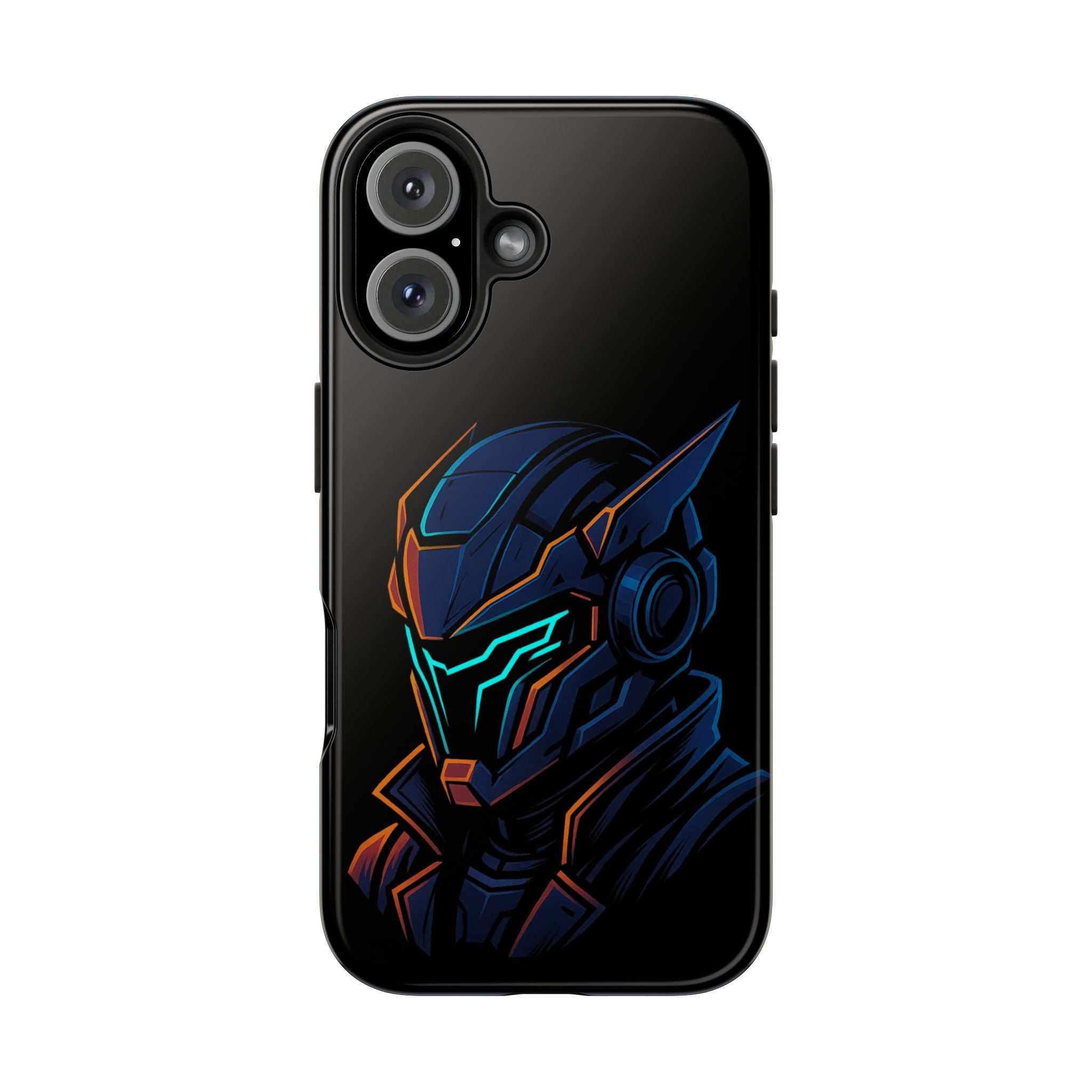 Cyberpunk Helmet iPhone Case – Futuristic Neon Tough Phone Cover