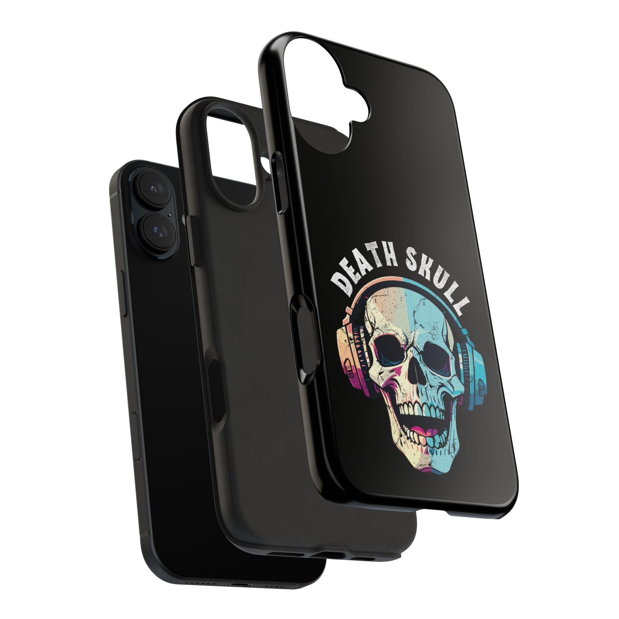 Death Skull iPhone & Samsung Case – Skull Headphones Tough Phone Cover