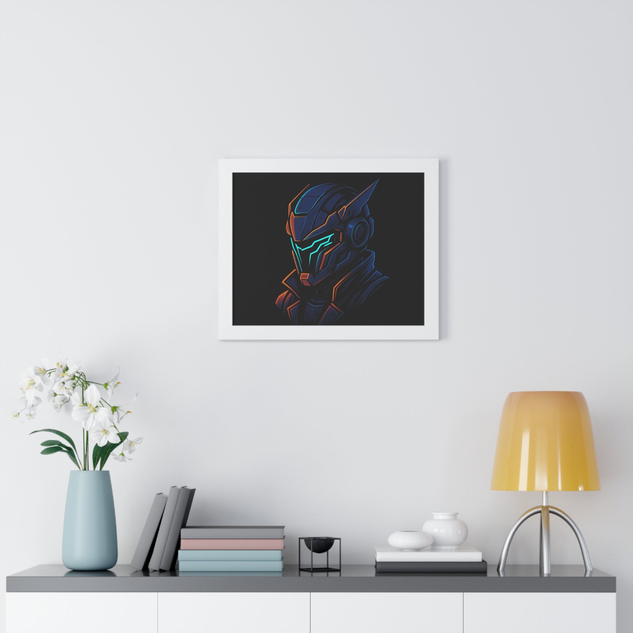 Cyberpunk Helmet Framed Wall art