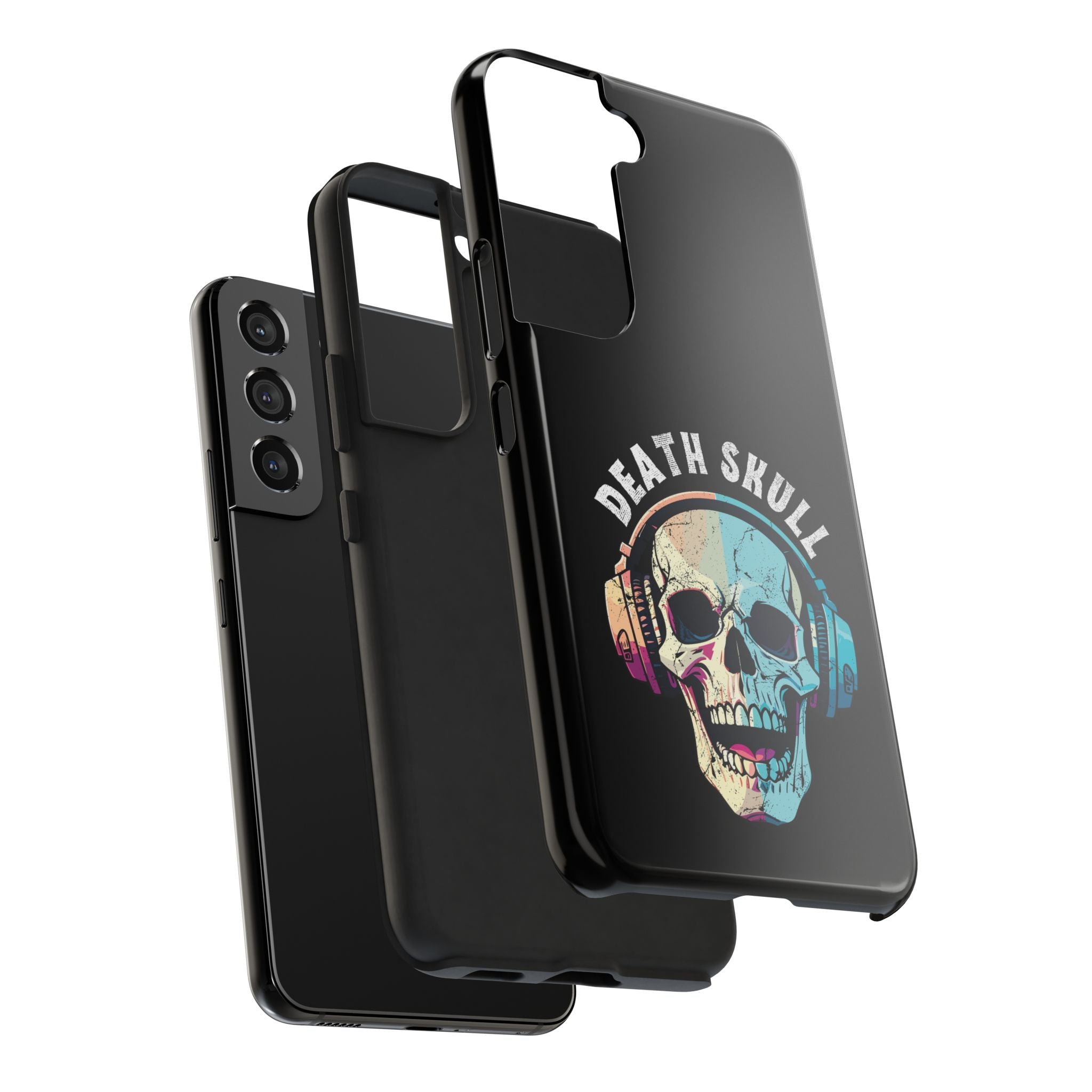 Death Skull iPhone & Samsung Case – Skull Headphones Tough Phone Cover
