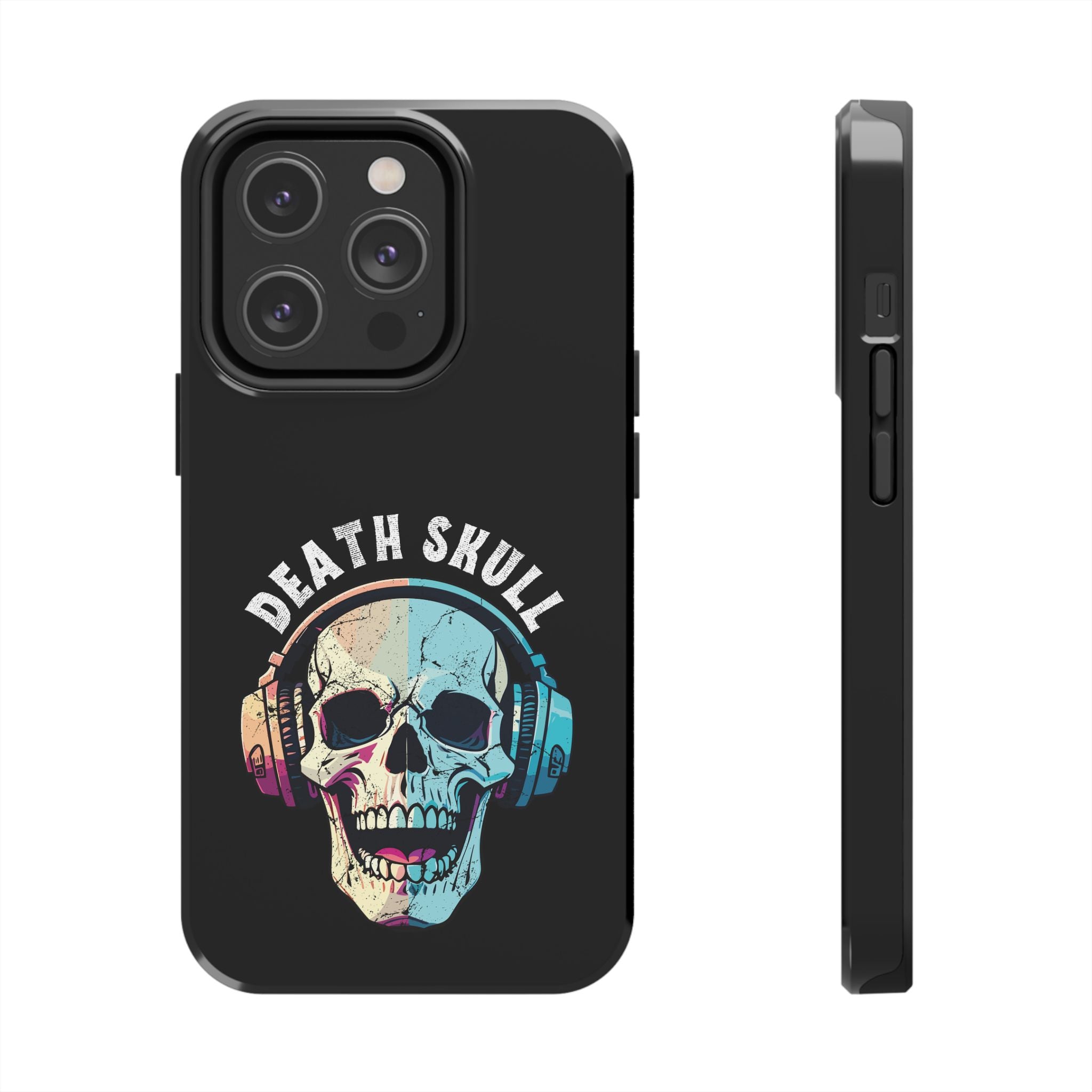 Death Skull iPhone & Samsung Case – Skull Headphones Tough Phone Cover