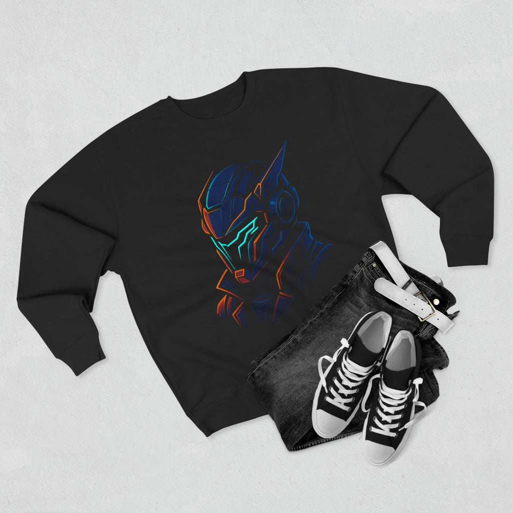 Cyberpunk Samurai Helmet Neon T-Shirt – Futuristic Anime Streetwear