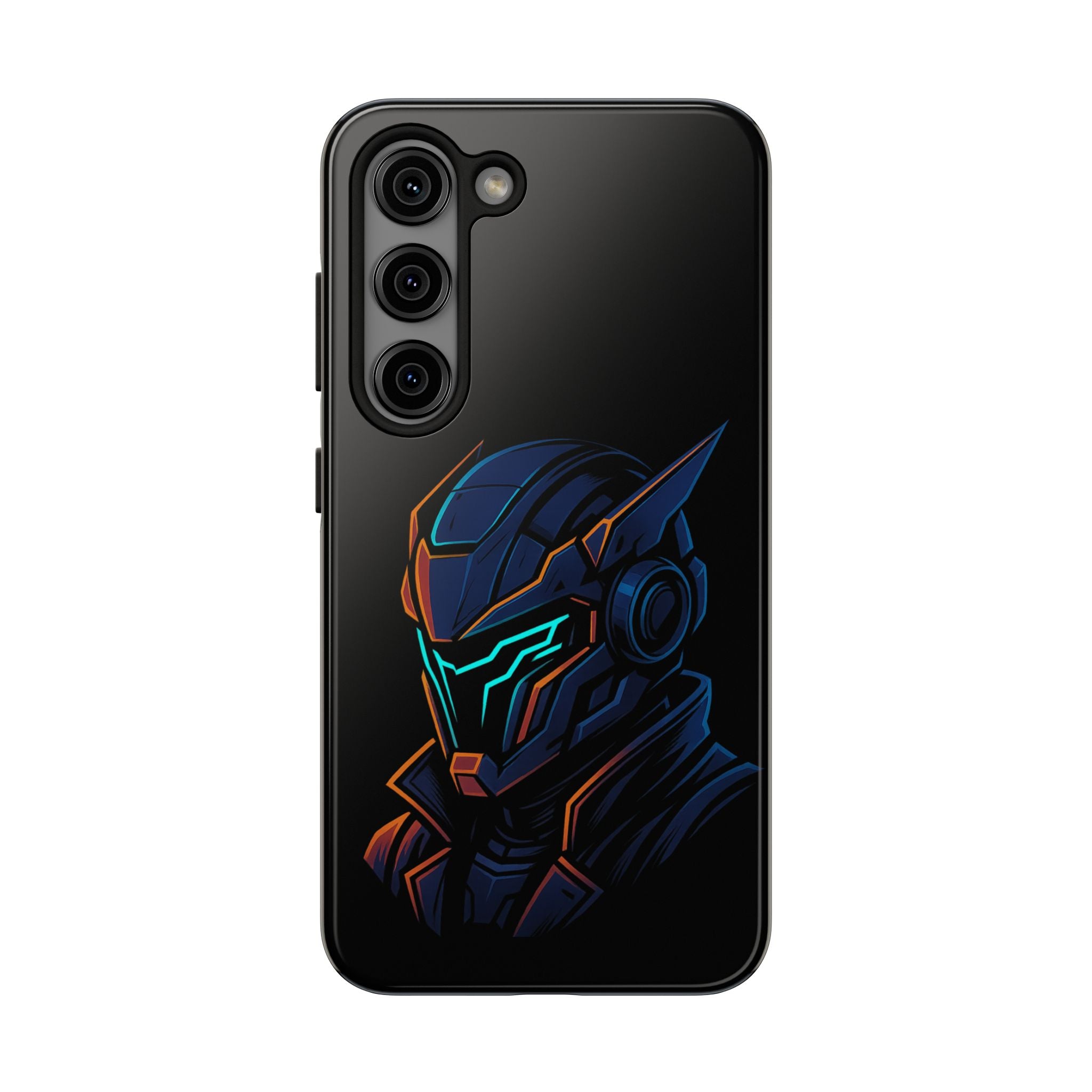 Cyberpunk Helmet iPhone Case – Futuristic Neon Tough Phone Cover