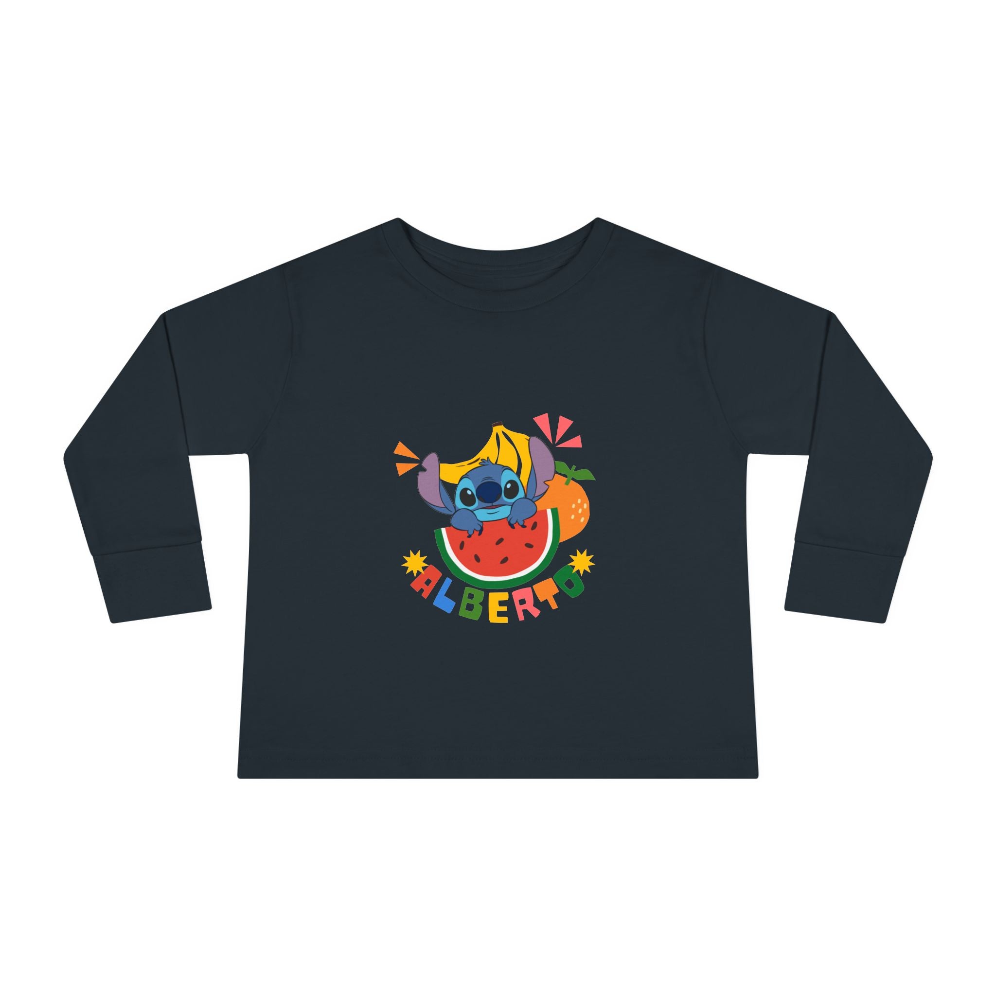 Stitch Fruit Splash Kids Tee – Personalized "ALBERTO" Shirt