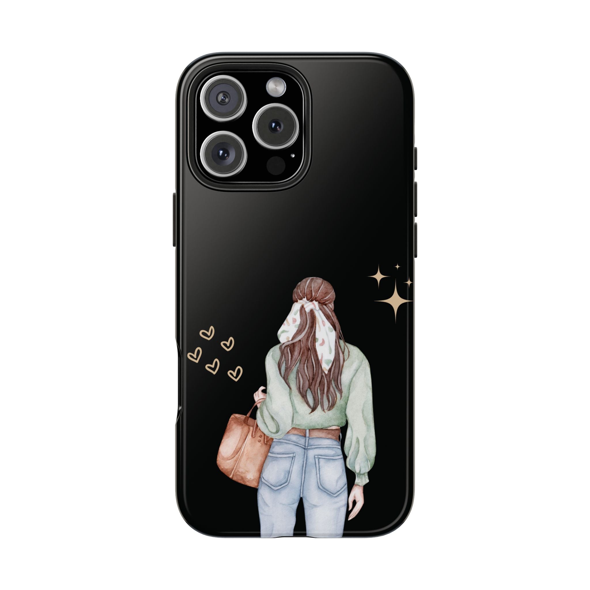Trendy Girl iPhone Case – Fashion Illustration Tough Phone Cover