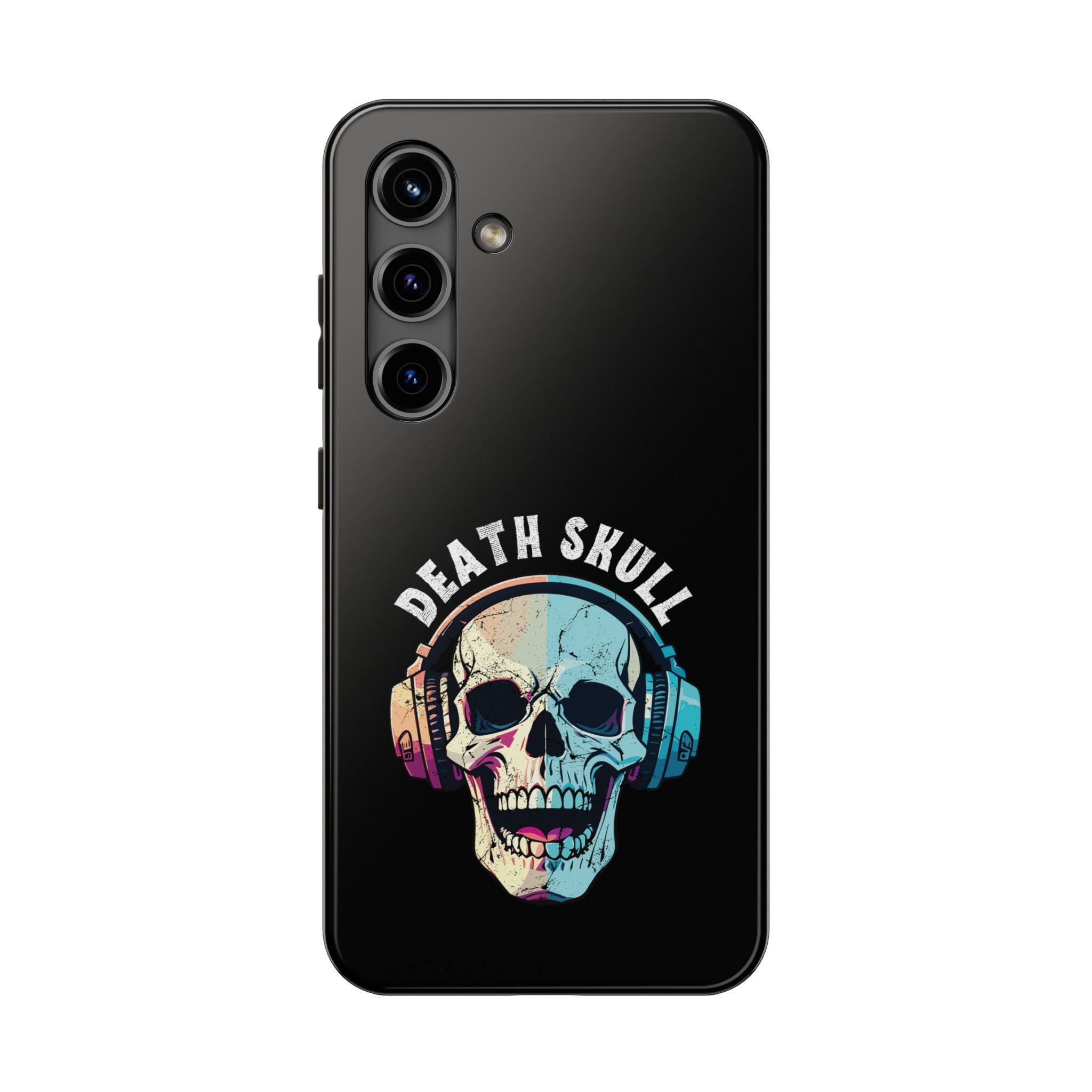 Death Skull iPhone & Samsung Case – Skull Headphones Tough Phone Cover