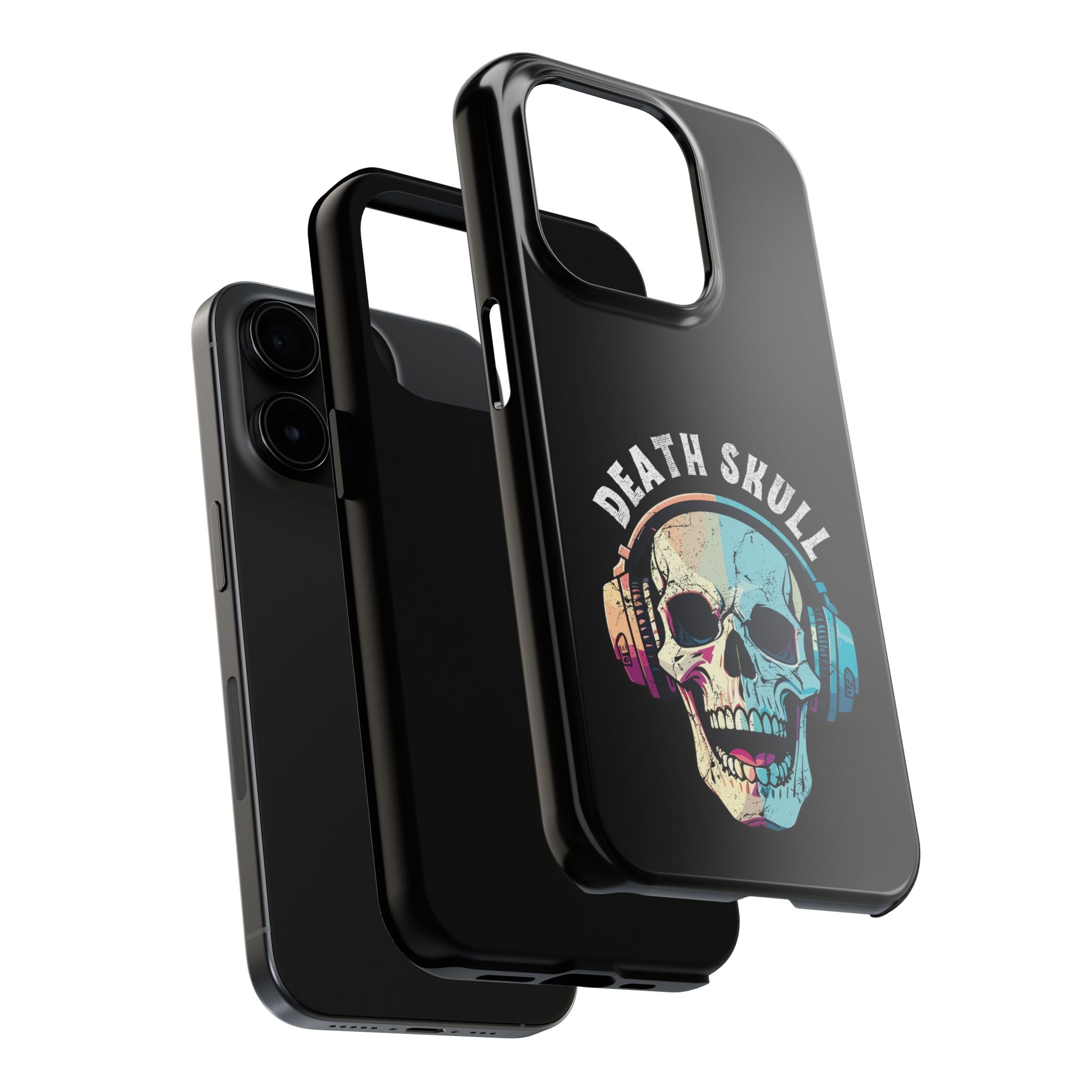 Death Skull iPhone & Samsung Case – Skull Headphones Tough Phone Cover