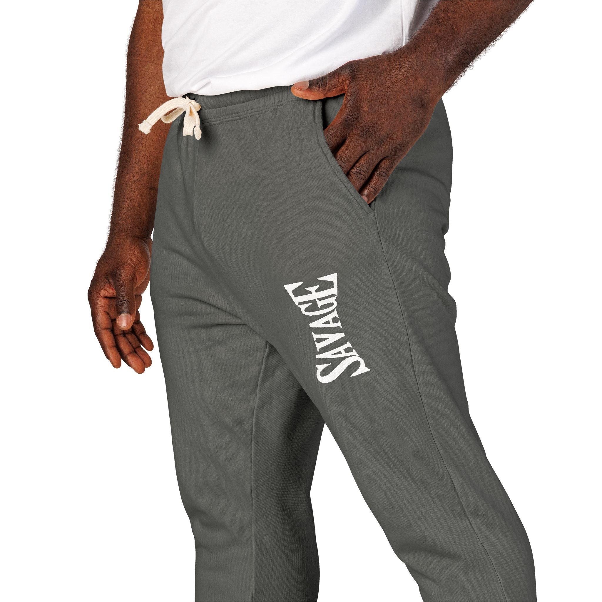 Men's Casual Fleece Sweatpants with Modern Design