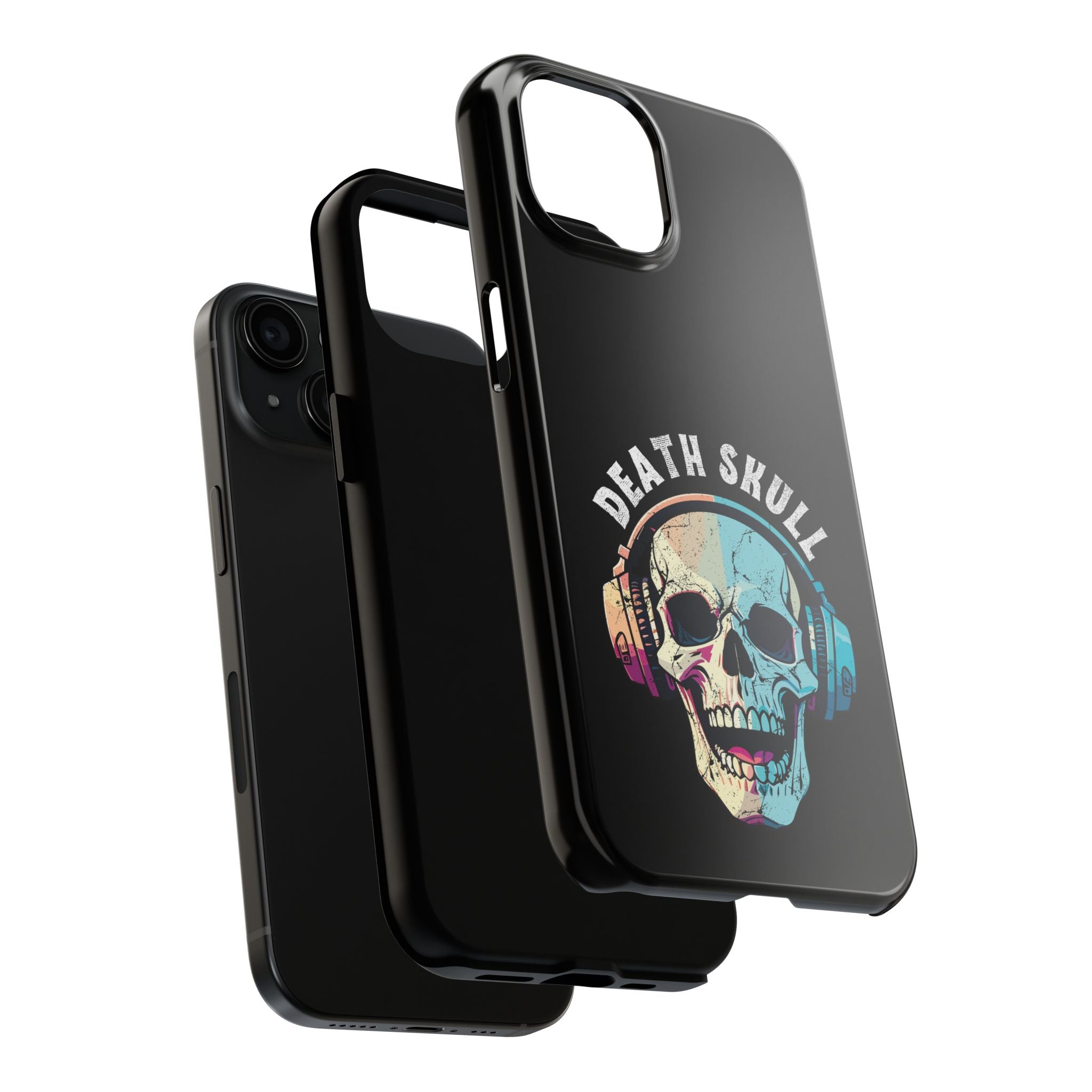 Death Skull iPhone & Samsung Case – Skull Headphones Tough Phone Cover