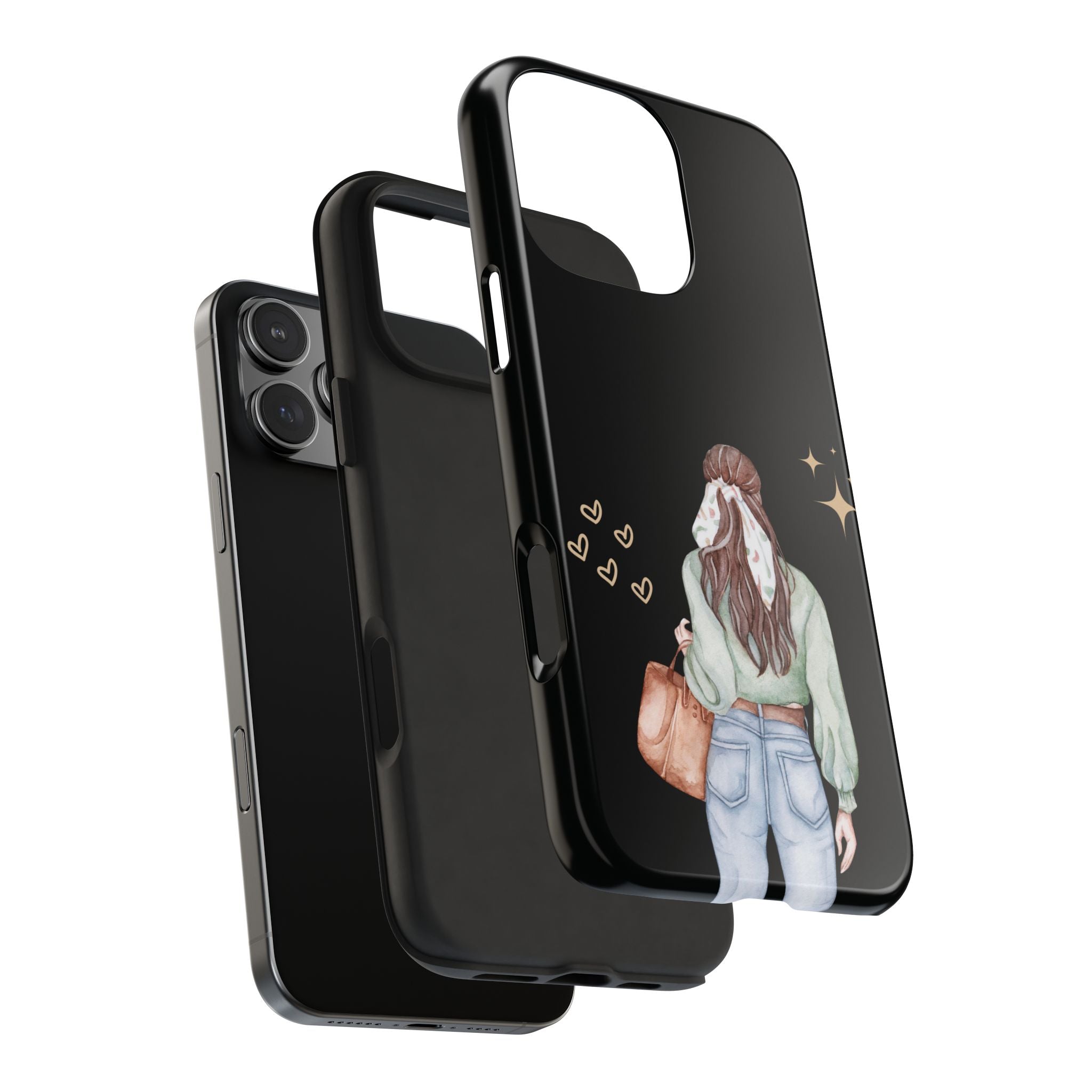 Trendy Girl iPhone Case – Fashion Illustration Tough Phone Cover