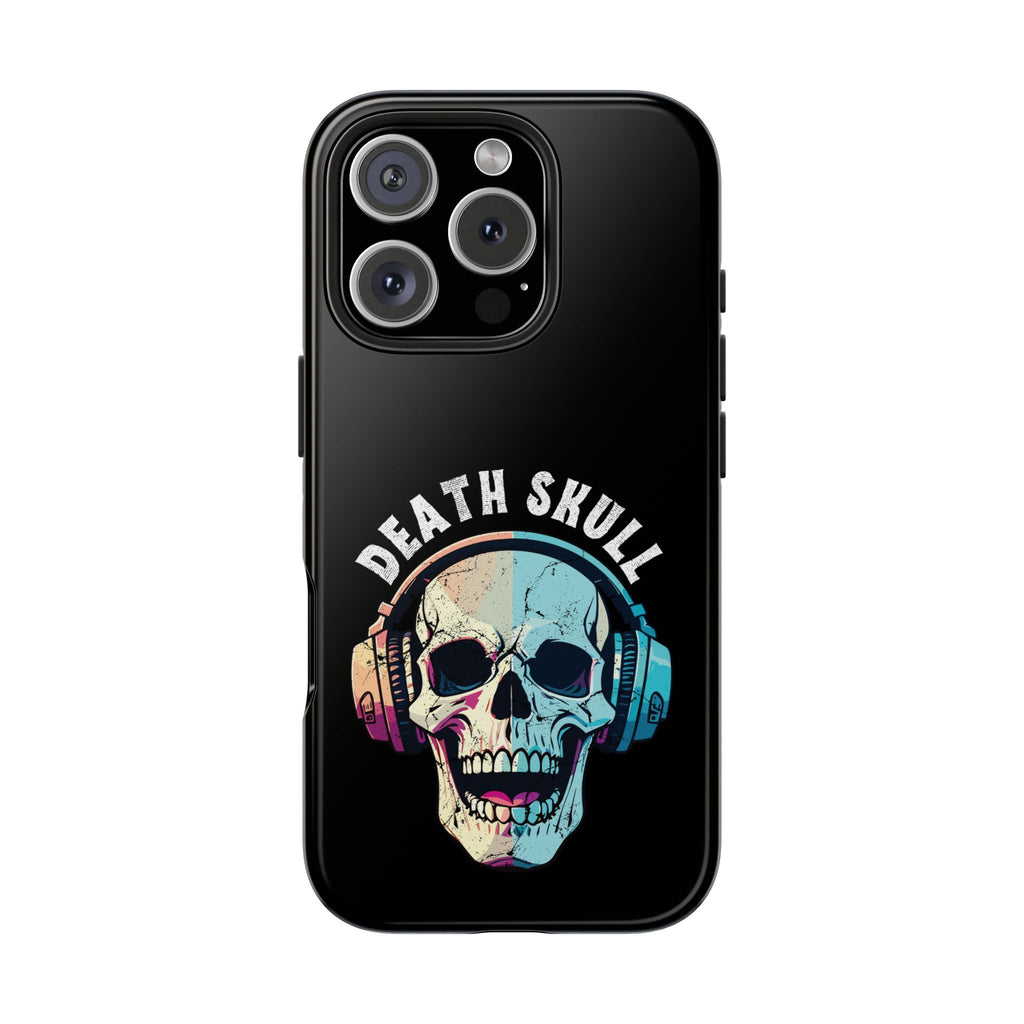 Death Skull iPhone & Samsung Case – Skull Headphones Tough Phone Cover