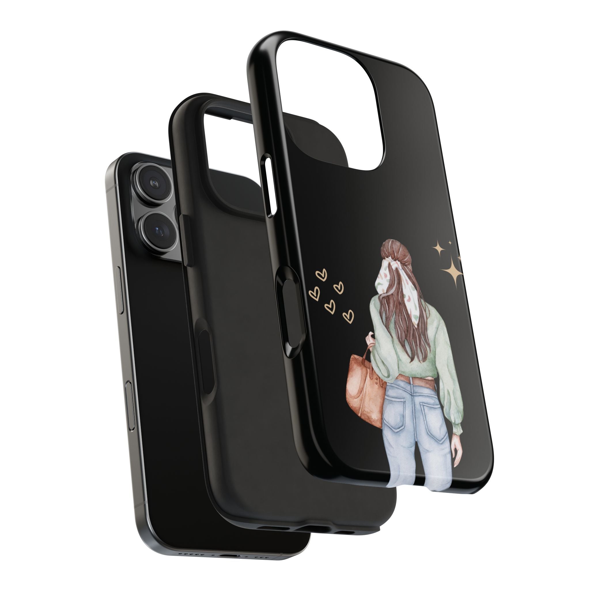 Trendy Girl iPhone Case – Fashion Illustration Tough Phone Cover