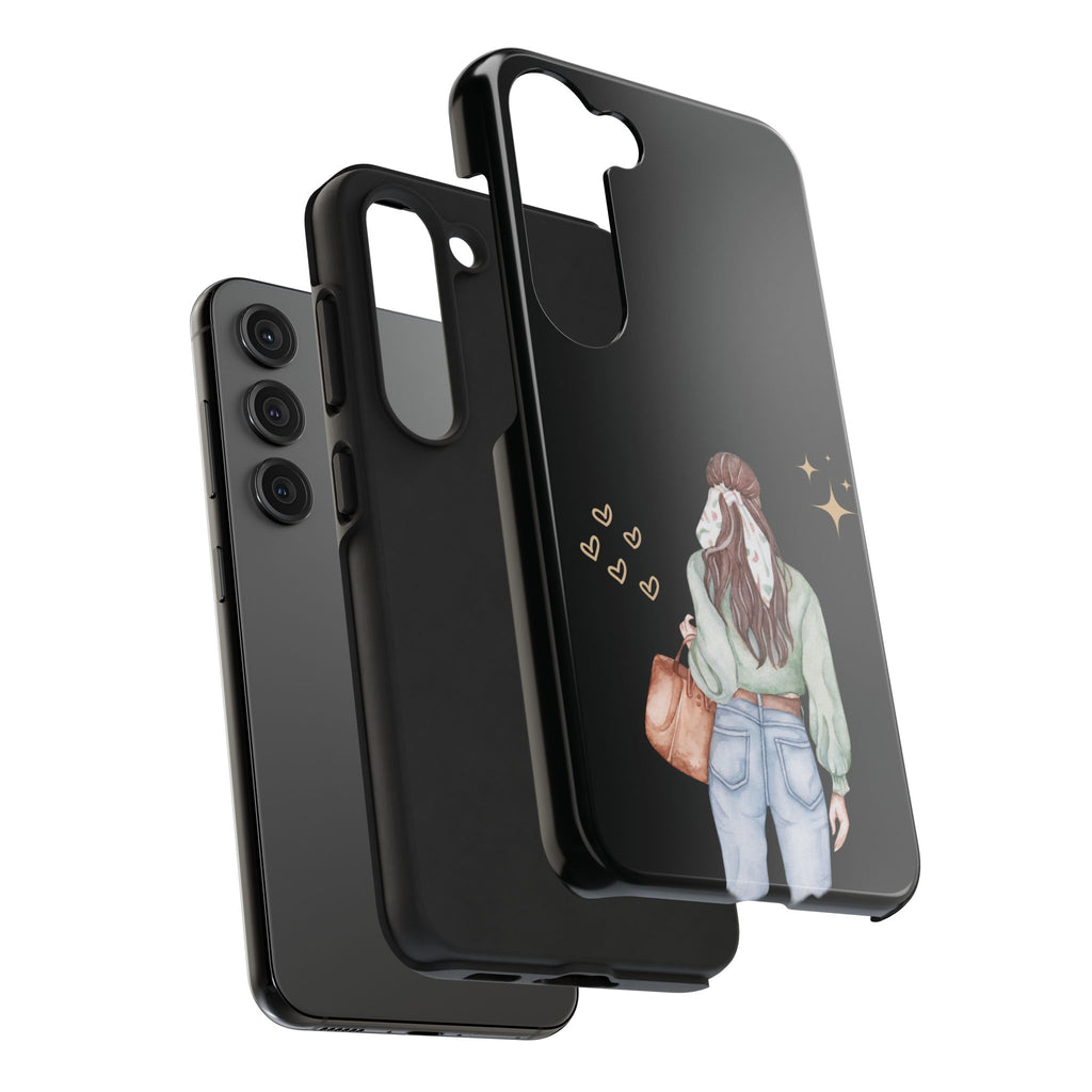 Trendy Girl iPhone Case – Fashion Illustration Tough Phone Cover