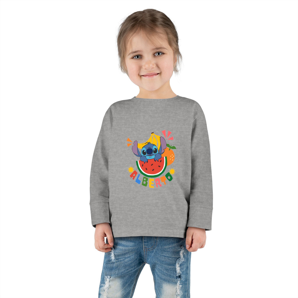 Stitch Fruit Splash Kids Tee – Personalized "ALBERTO" Shirt