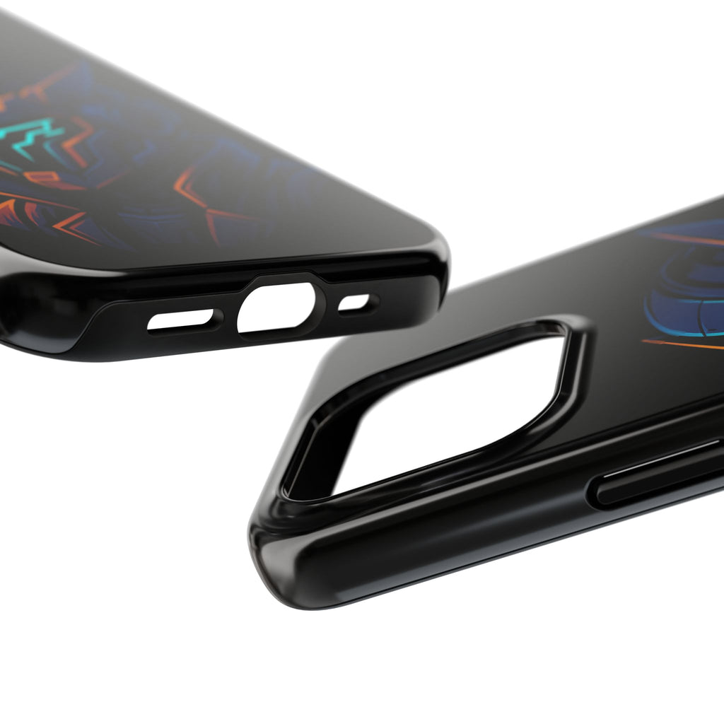 Cyberpunk Helmet iPhone Case – Futuristic Neon Tough Phone Cover