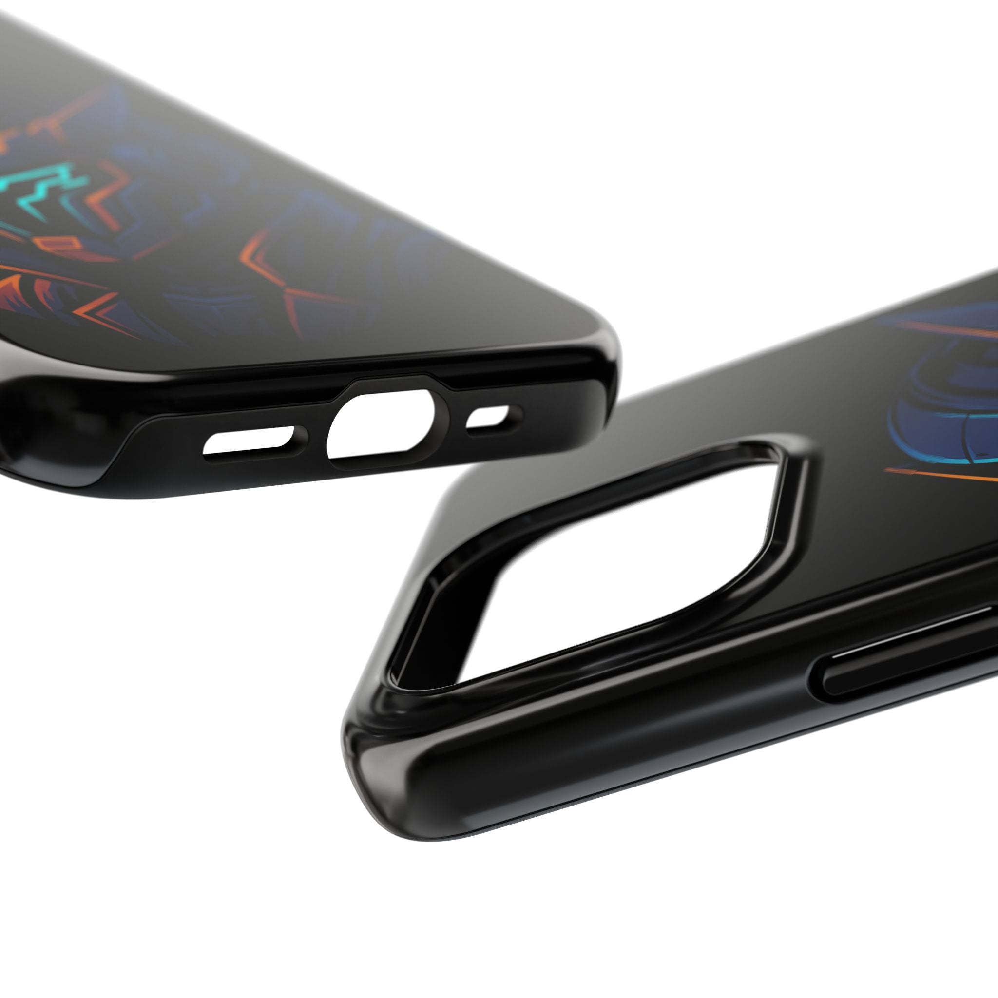Cyberpunk Helmet iPhone Case – Futuristic Neon Tough Phone Cover