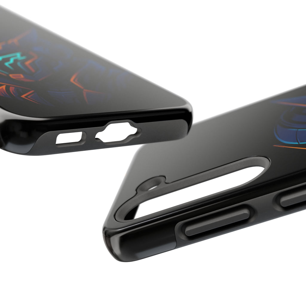 Cyberpunk Helmet iPhone Case – Futuristic Neon Tough Phone Cover