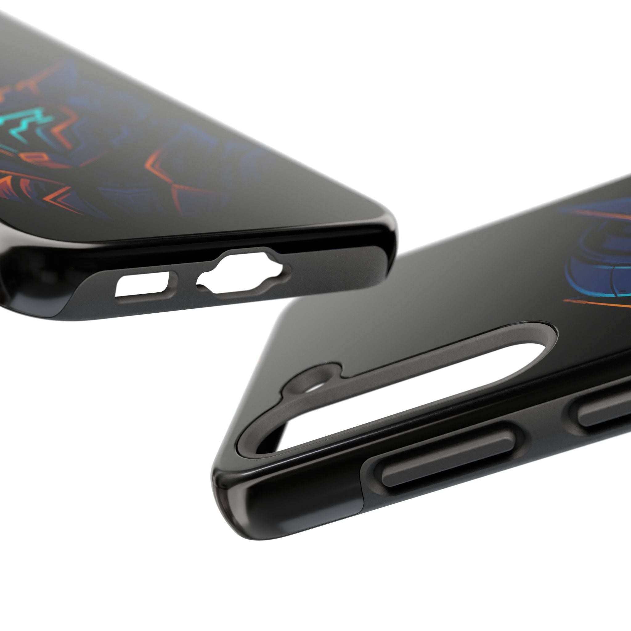 Cyberpunk Helmet iPhone Case – Futuristic Neon Tough Phone Cover
