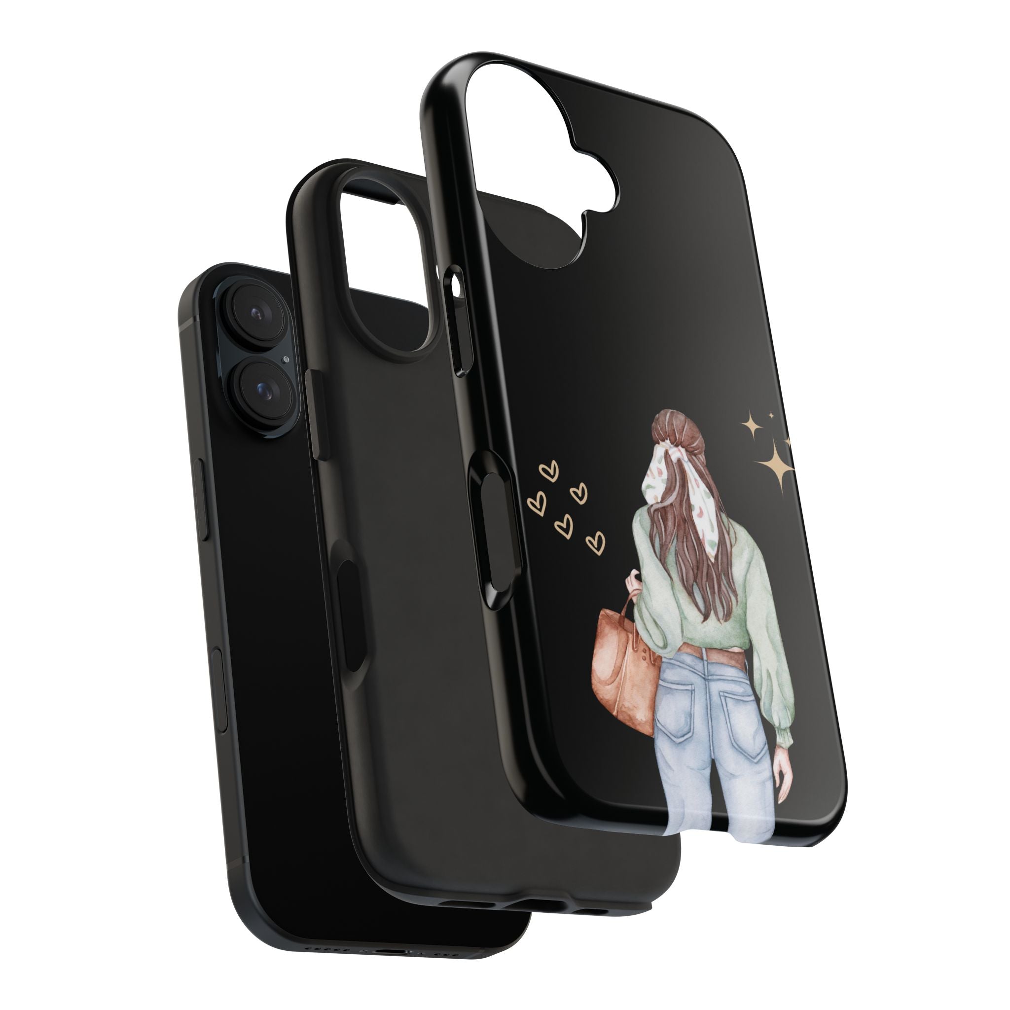 Trendy Girl iPhone Case – Fashion Illustration Tough Phone Cover