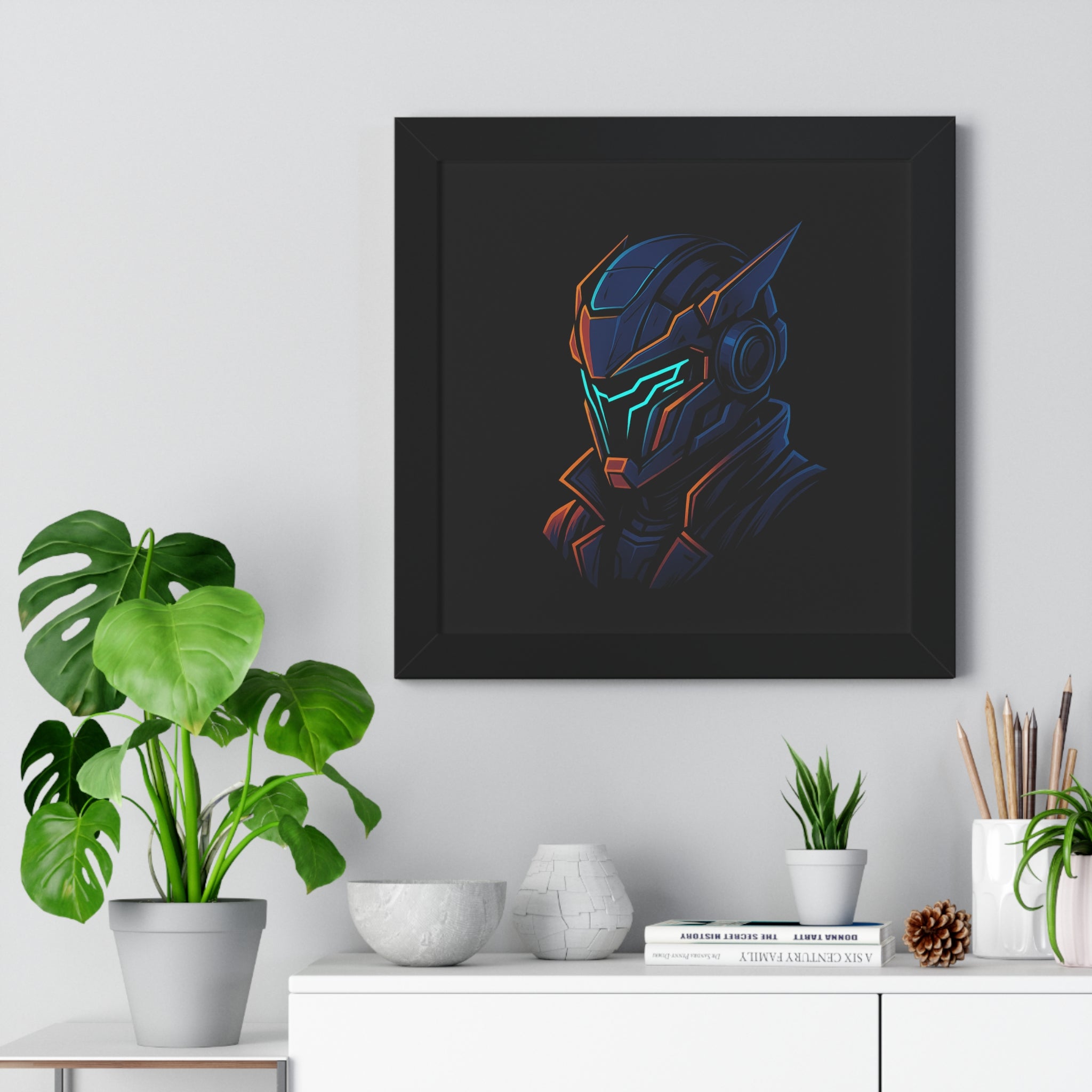 Cyberpunk Helmet Framed Wall art