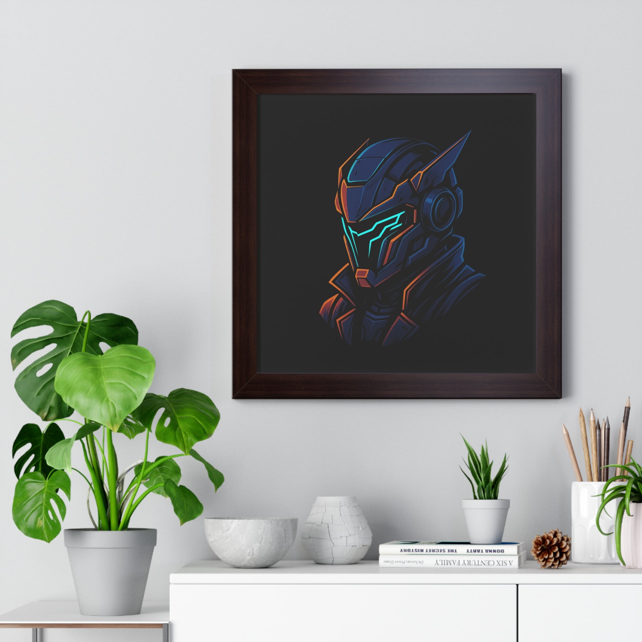 Cyberpunk Helmet Framed Wall art