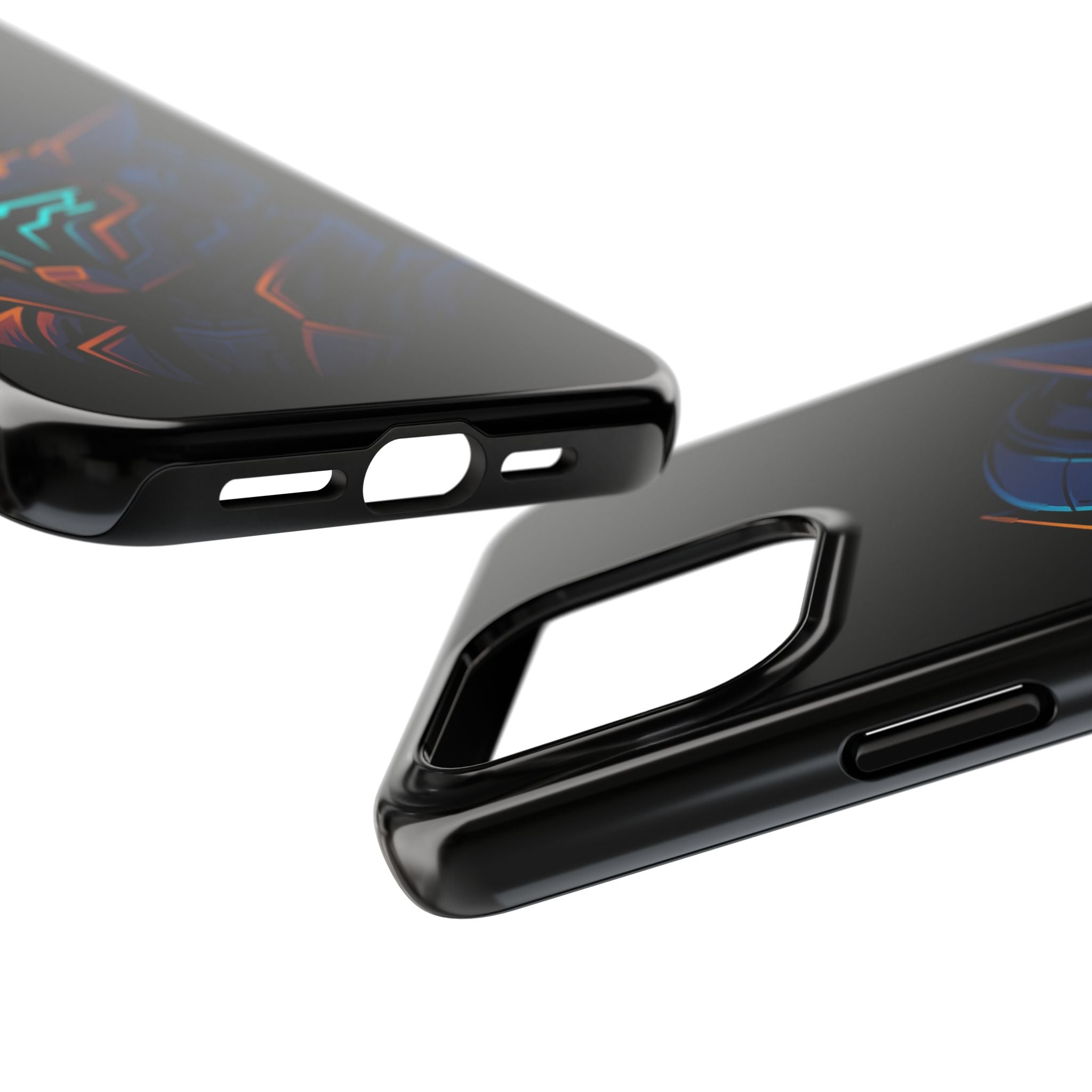 Cyberpunk Helmet iPhone Case – Futuristic Neon Tough Phone Cover
