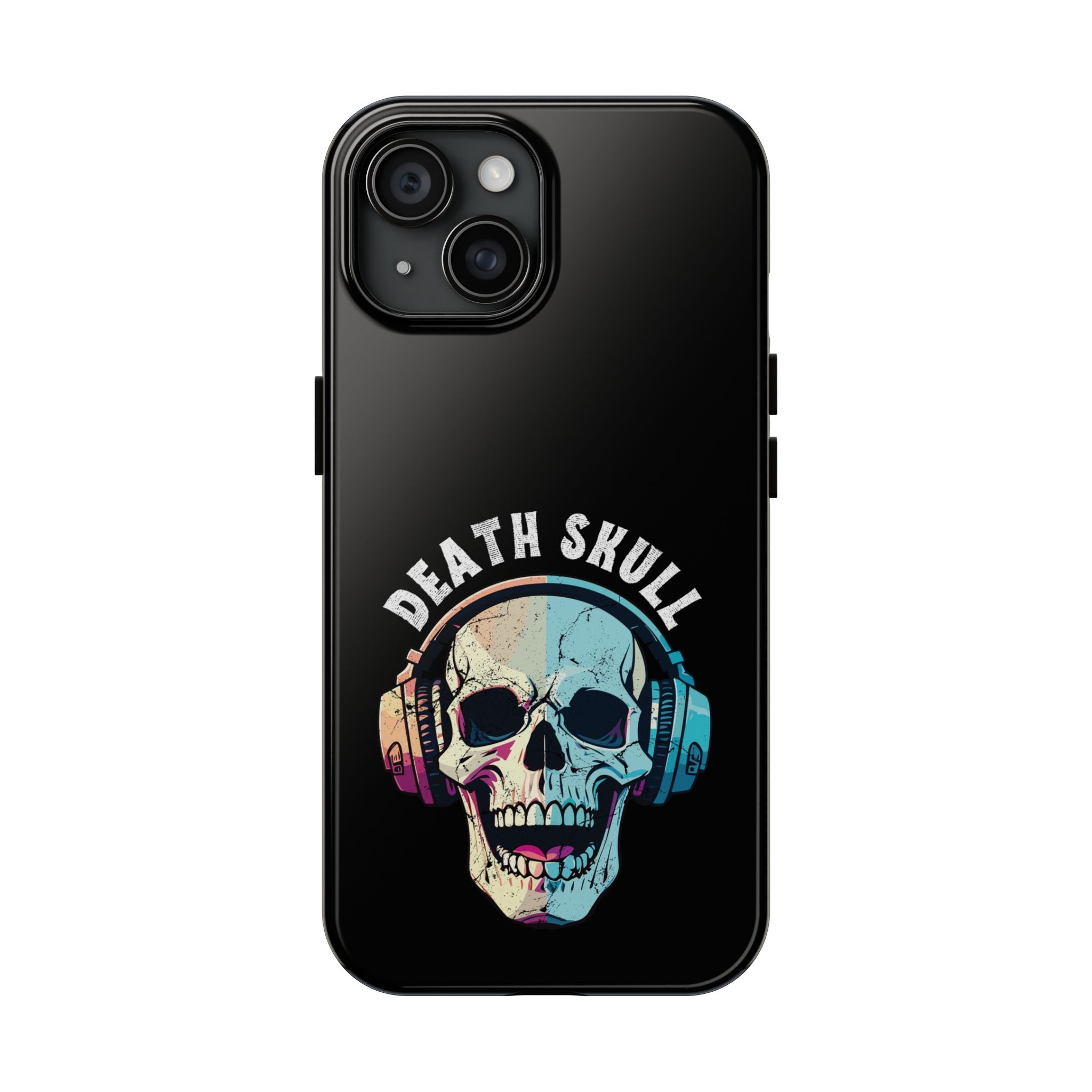 Death Skull iPhone & Samsung Case – Skull Headphones Tough Phone Cover