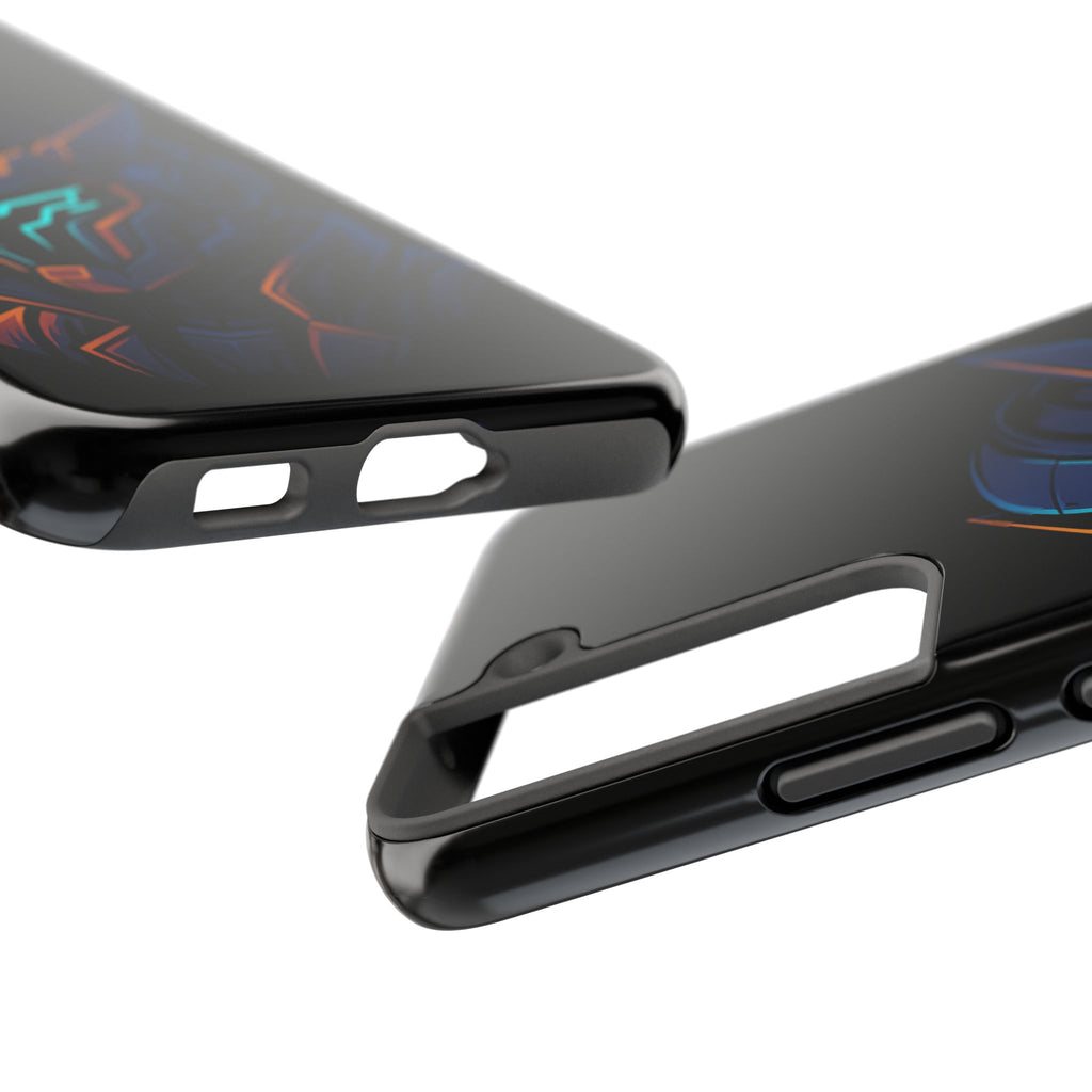 Cyberpunk Helmet iPhone Case – Futuristic Neon Tough Phone Cover