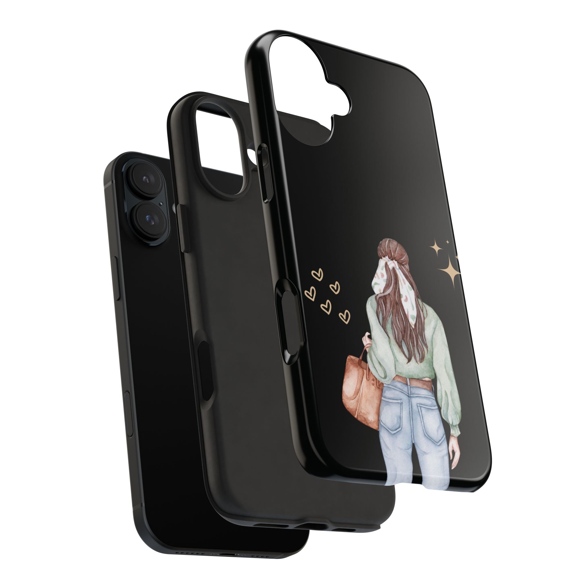 Trendy Girl iPhone Case – Fashion Illustration Tough Phone Cover