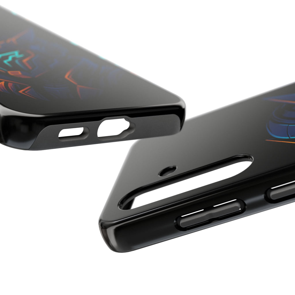 Cyberpunk Helmet iPhone Case – Futuristic Neon Tough Phone Cover