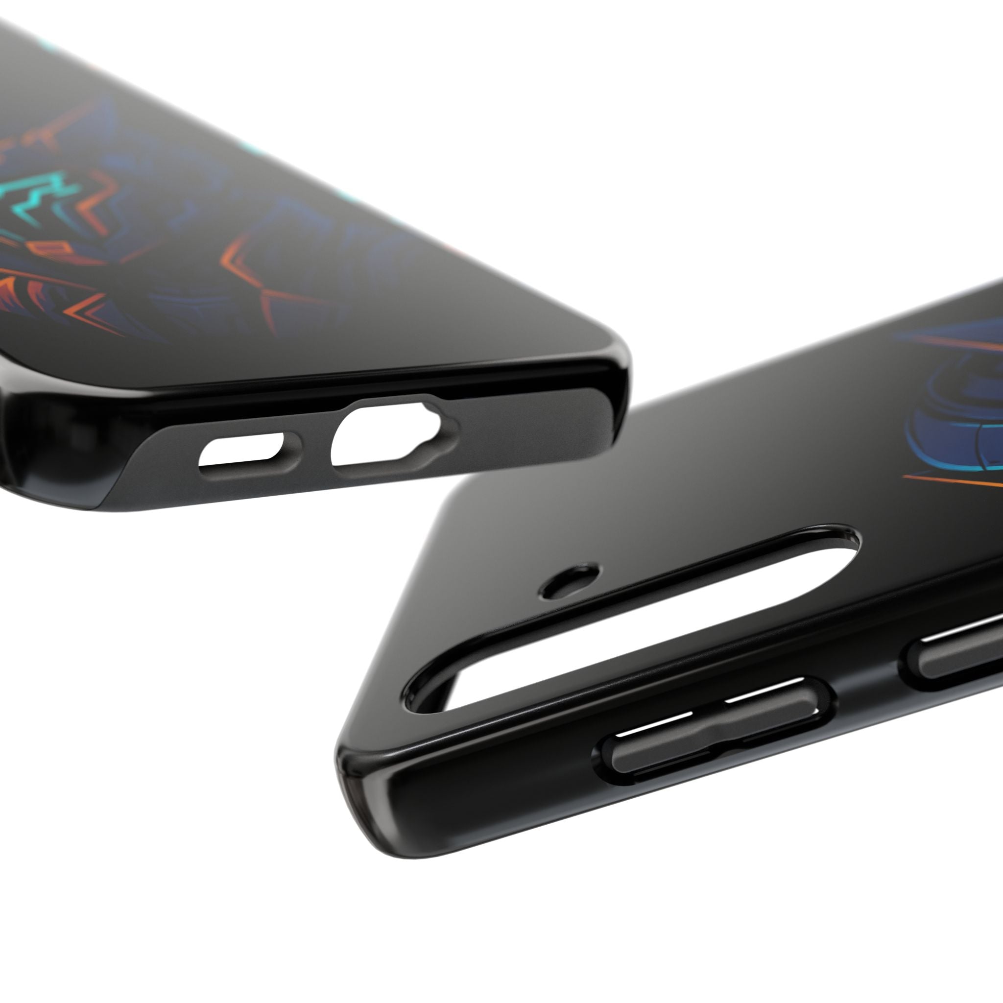 Cyberpunk Helmet iPhone Case – Futuristic Neon Tough Phone Cover