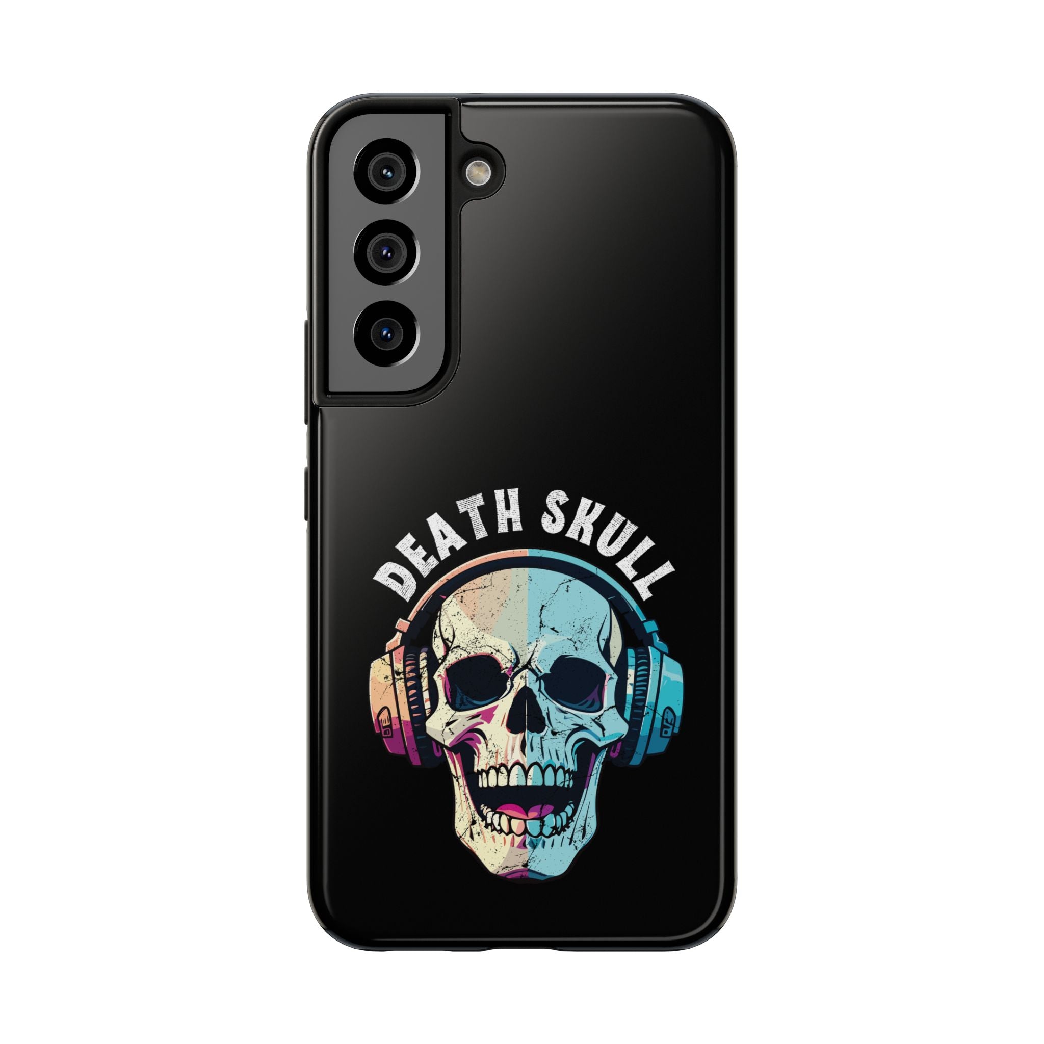 Death Skull iPhone & Samsung Case – Skull Headphones Tough Phone Cover