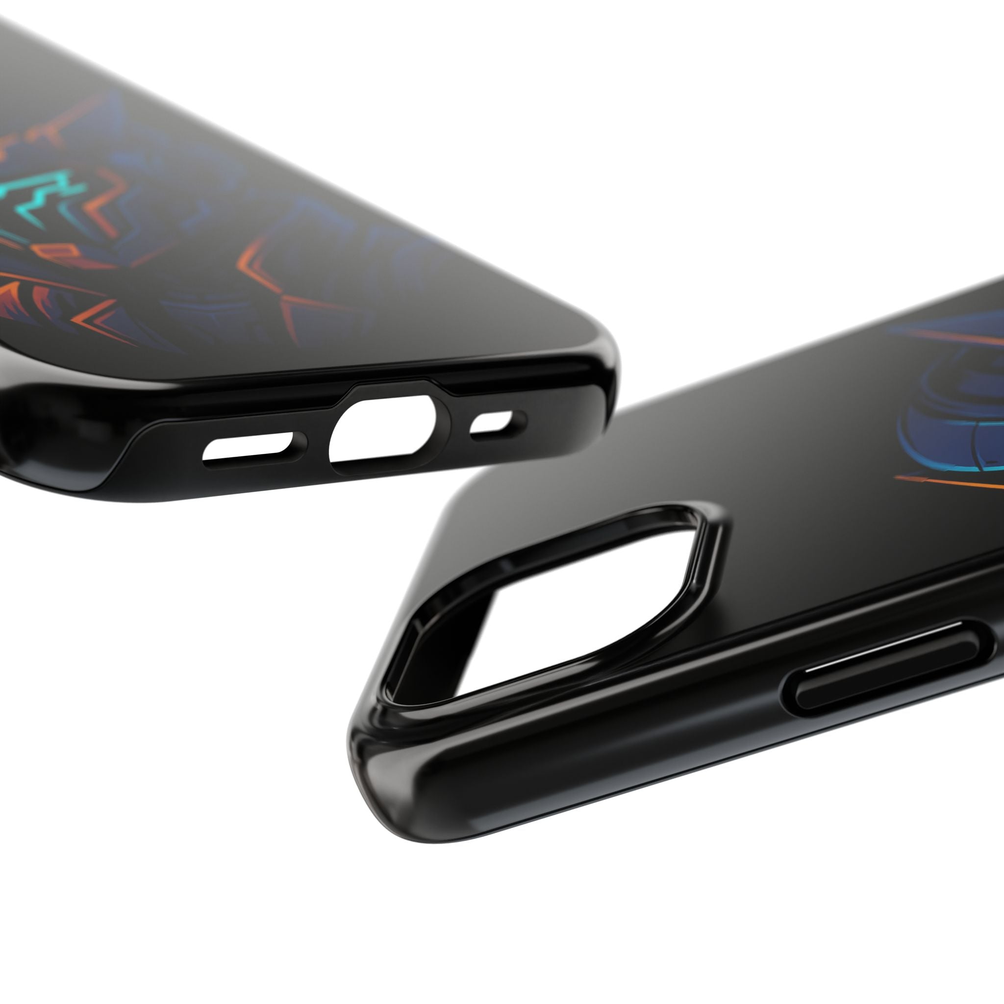 Cyberpunk Helmet iPhone Case – Futuristic Neon Tough Phone Cover