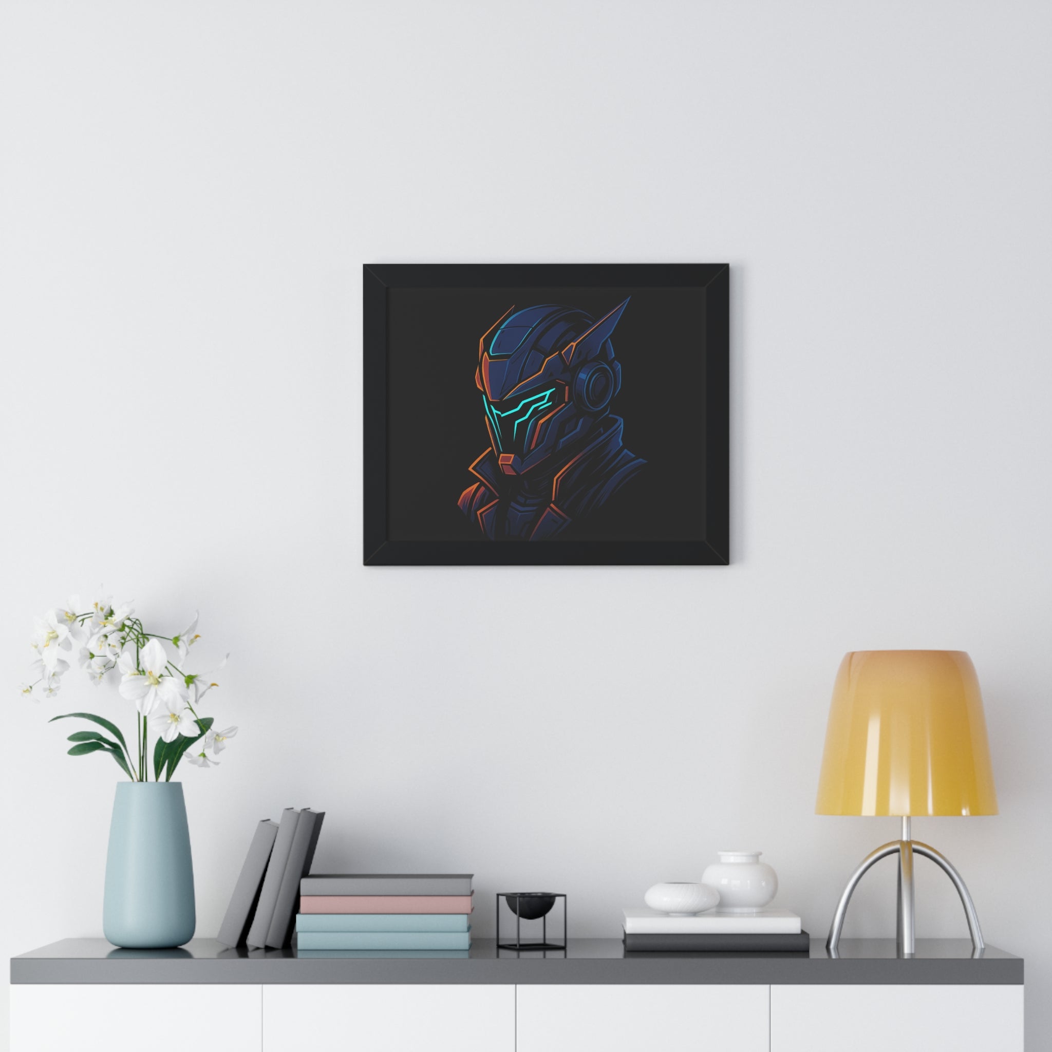 Cyberpunk Helmet Framed Wall art