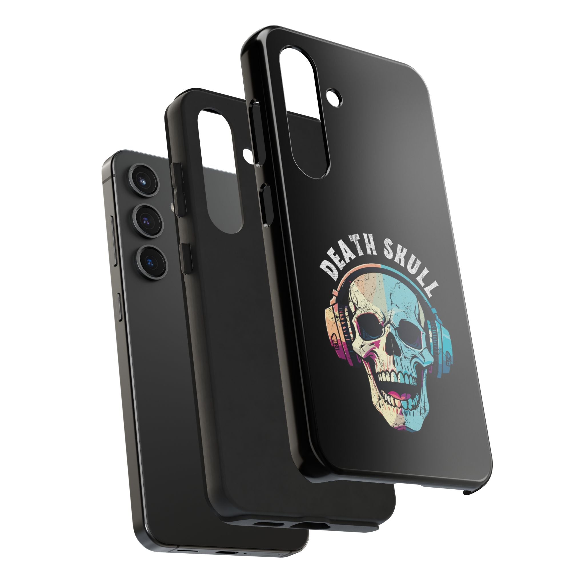 Death Skull iPhone & Samsung Case – Skull Headphones Tough Phone Cover