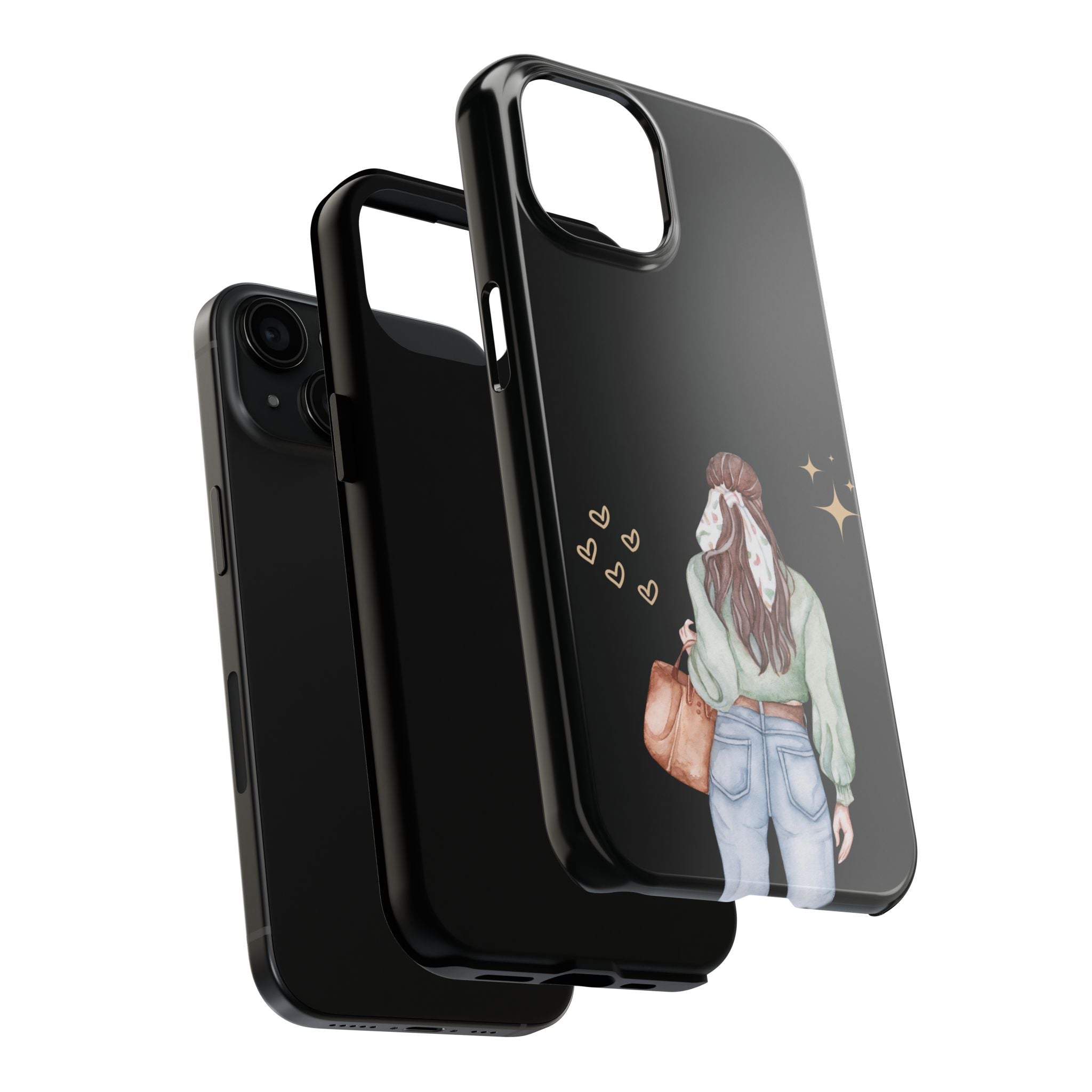 Trendy Girl iPhone Case – Fashion Illustration Tough Phone Cover