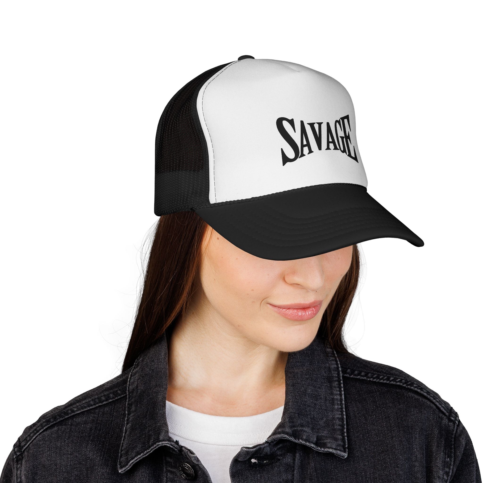 Savage Trucker Cap – Bold Typography Streetwear Hat