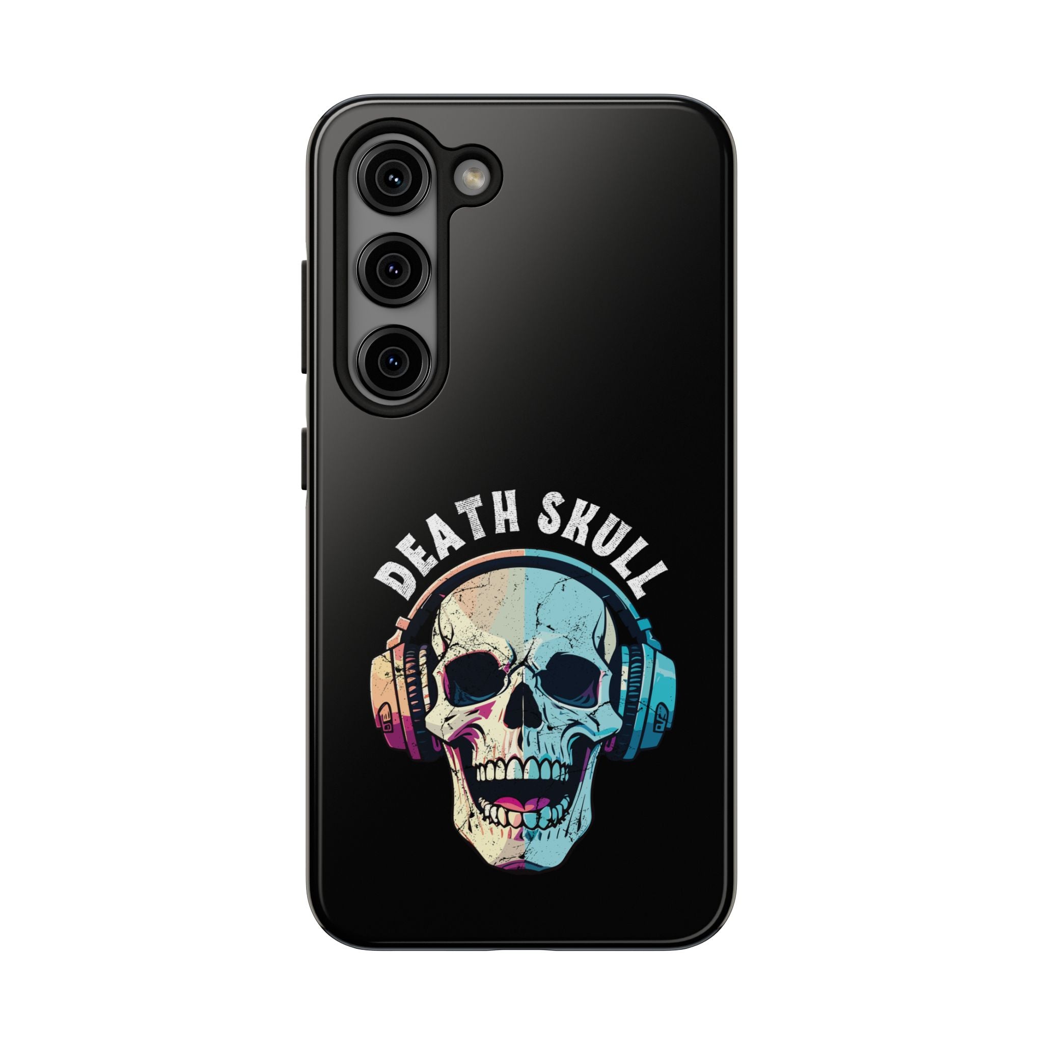 Death Skull iPhone & Samsung Case – Skull Headphones Tough Phone Cover