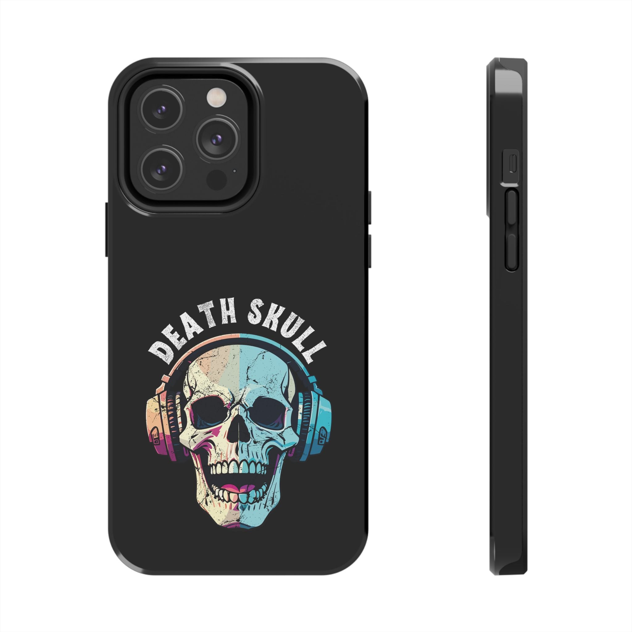 Death Skull iPhone & Samsung Case – Skull Headphones Tough Phone Cover