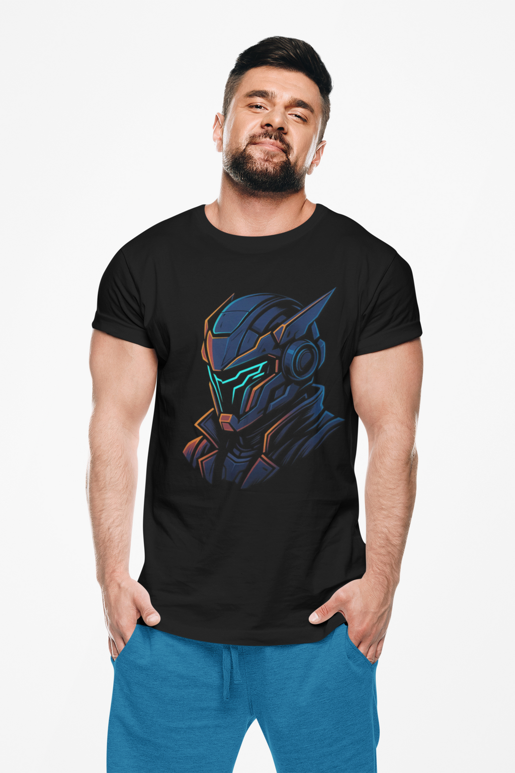 Cyberpunk Samurai Helmet T-Shirt
