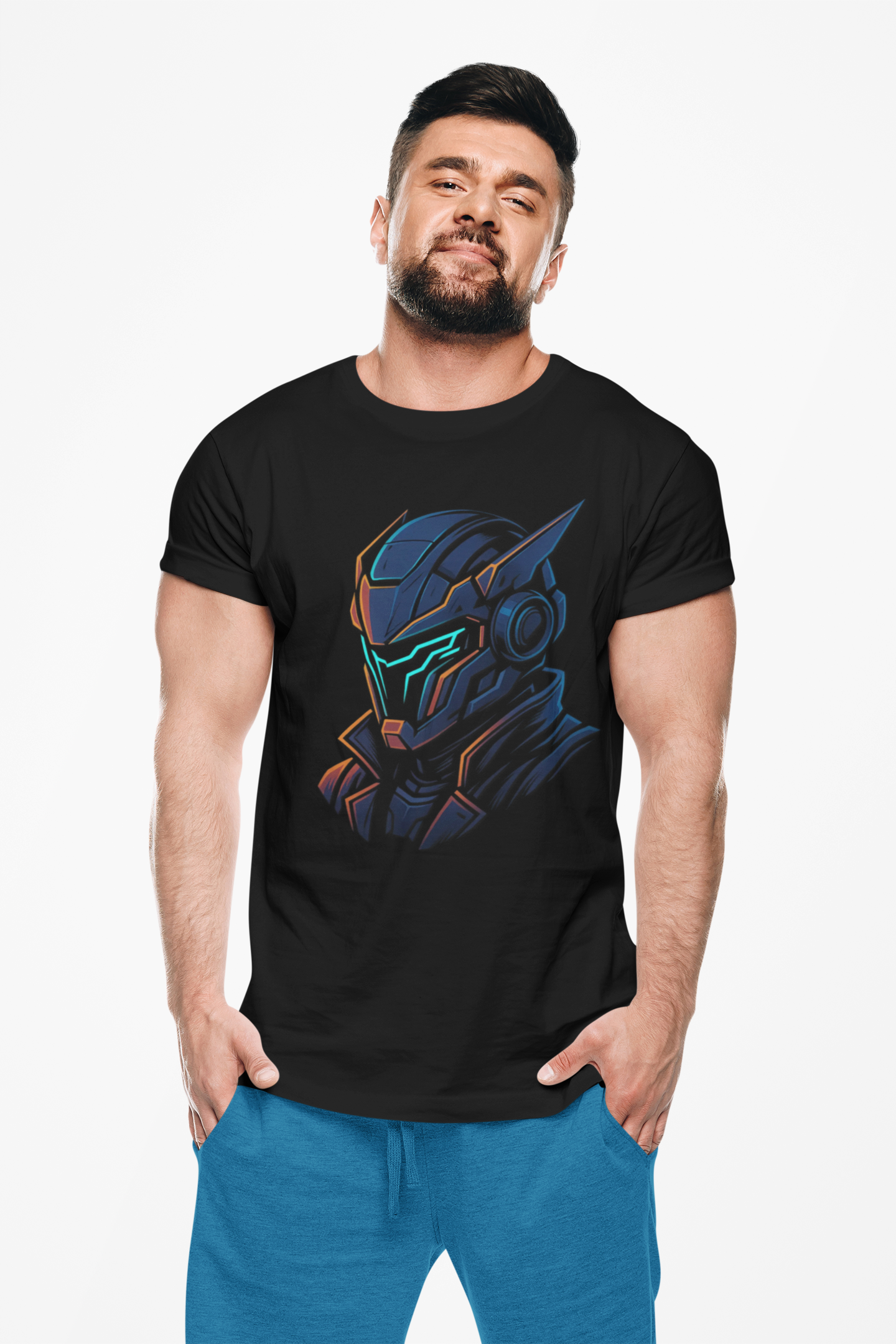 Cyberpunk Samurai Helmet T-Shirt