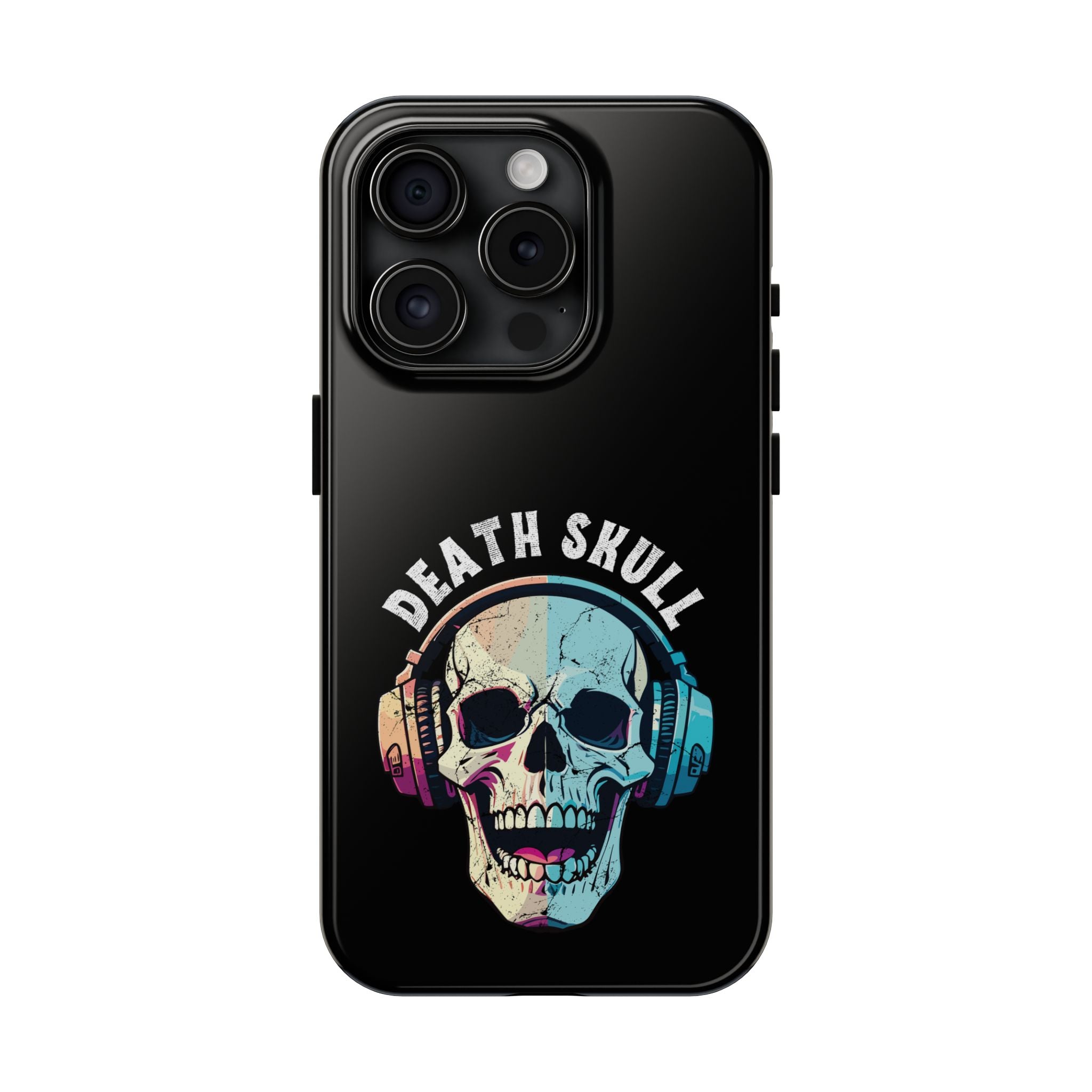 Death Skull iPhone & Samsung Case – Skull Headphones Tough Phone Cover