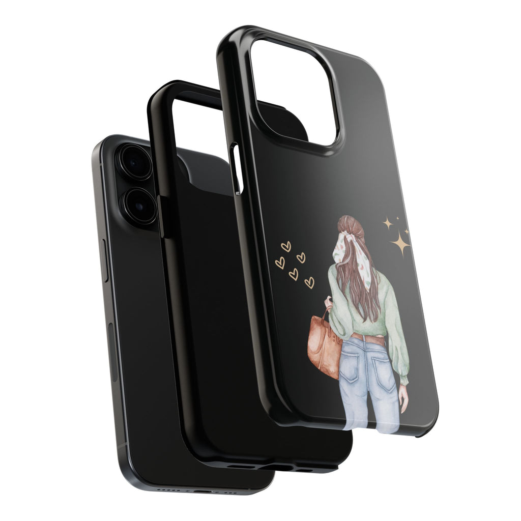 Trendy Girl iPhone Case – Fashion Illustration Tough Phone Cover