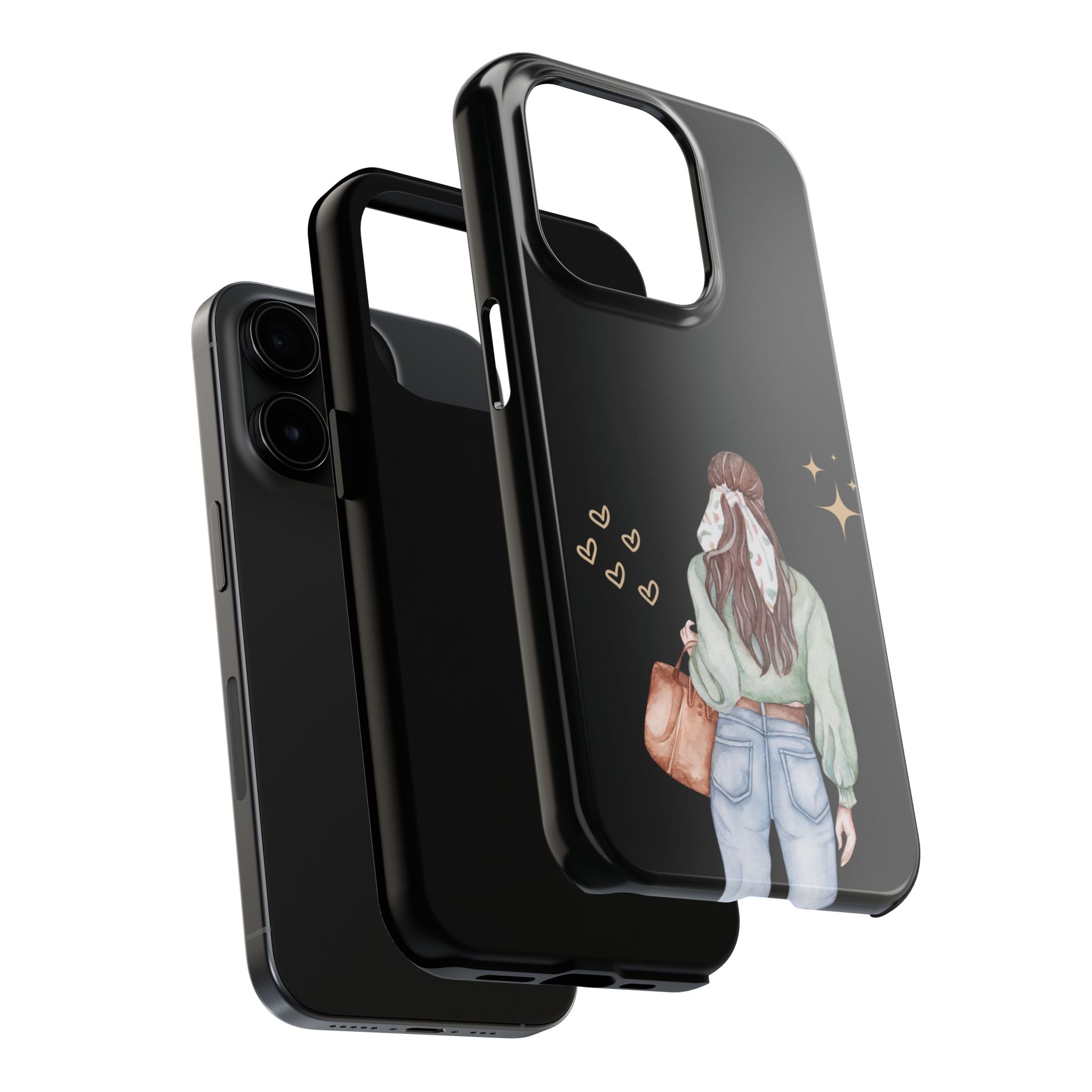 Trendy Girl iPhone Case – Fashion Illustration Tough Phone Cover