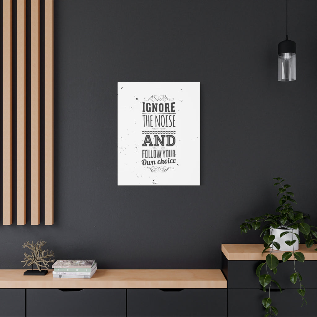 Poster with motivational quote on a dark wall in a modern interior setting