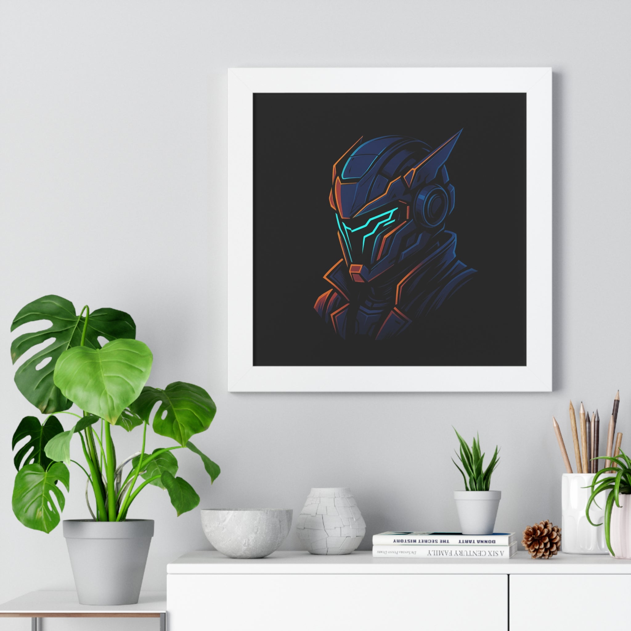 Cyberpunk Helmet Framed Wall art