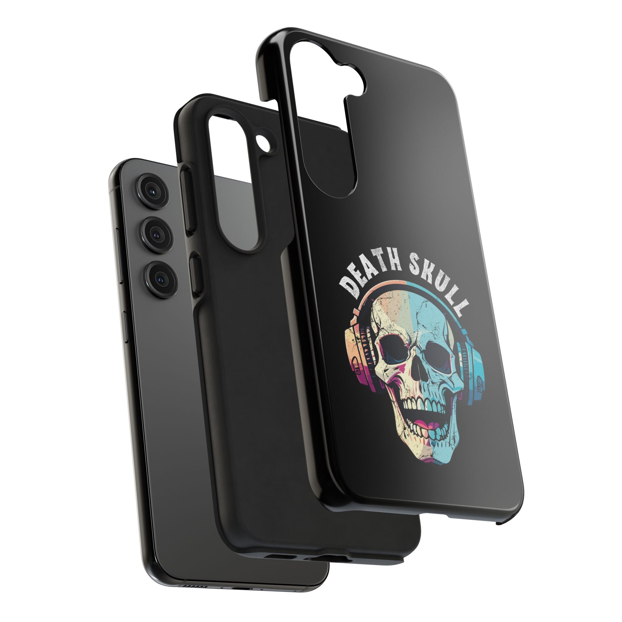 Death Skull iPhone & Samsung Case – Skull Headphones Tough Phone Cover
