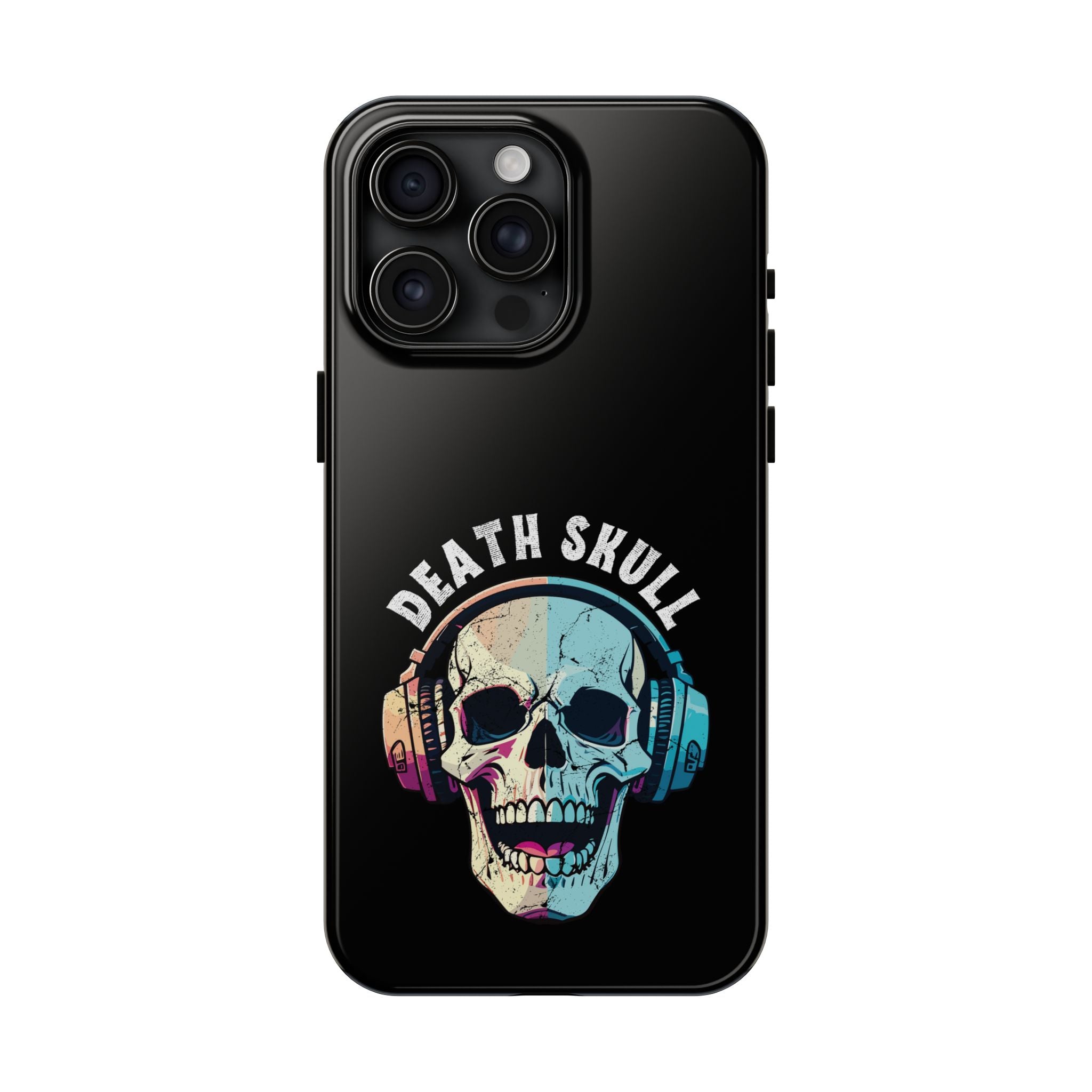 Death Skull iPhone & Samsung Case – Skull Headphones Tough Phone Cover